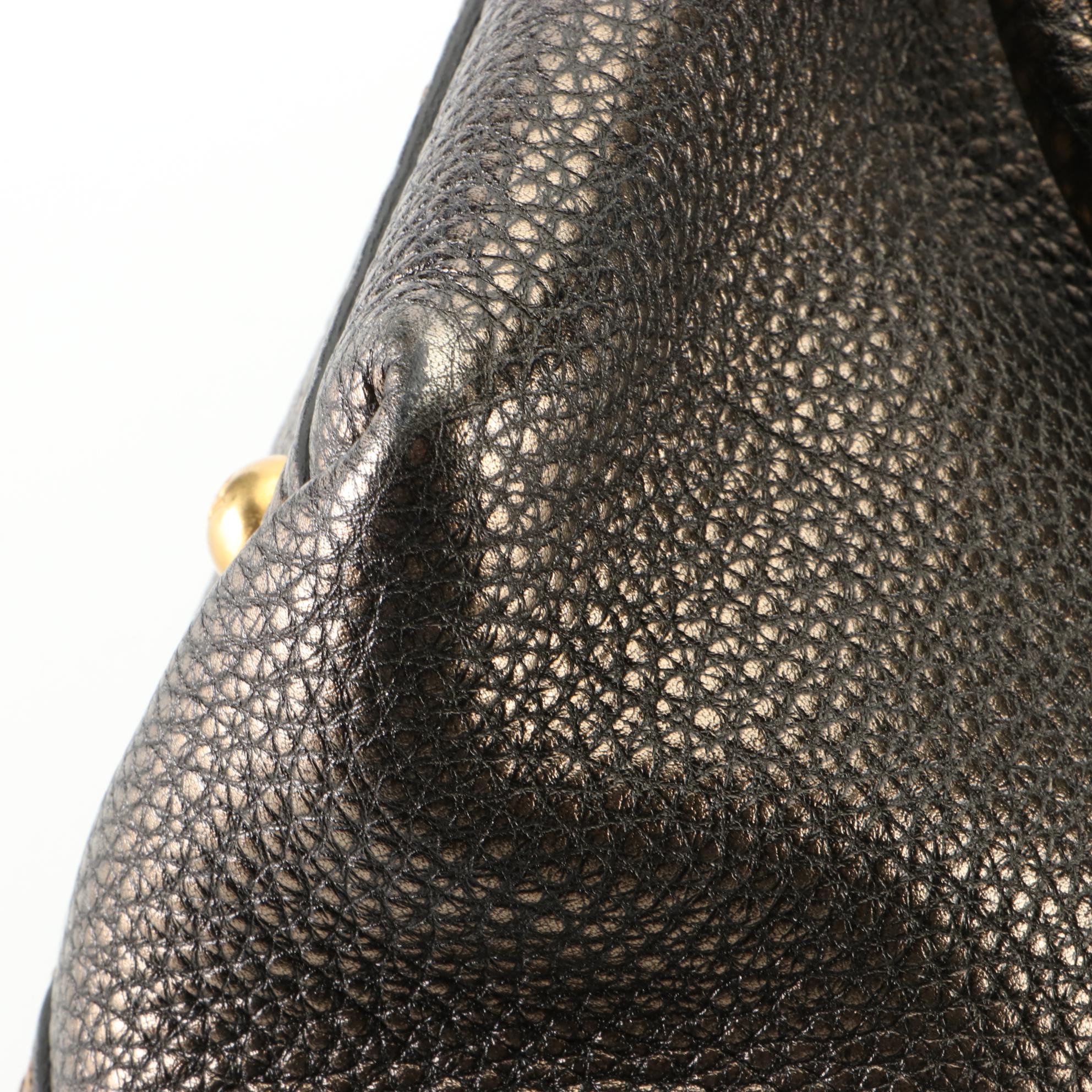 Fendi Selleria Metallic Grain Leather Doctor Bag
