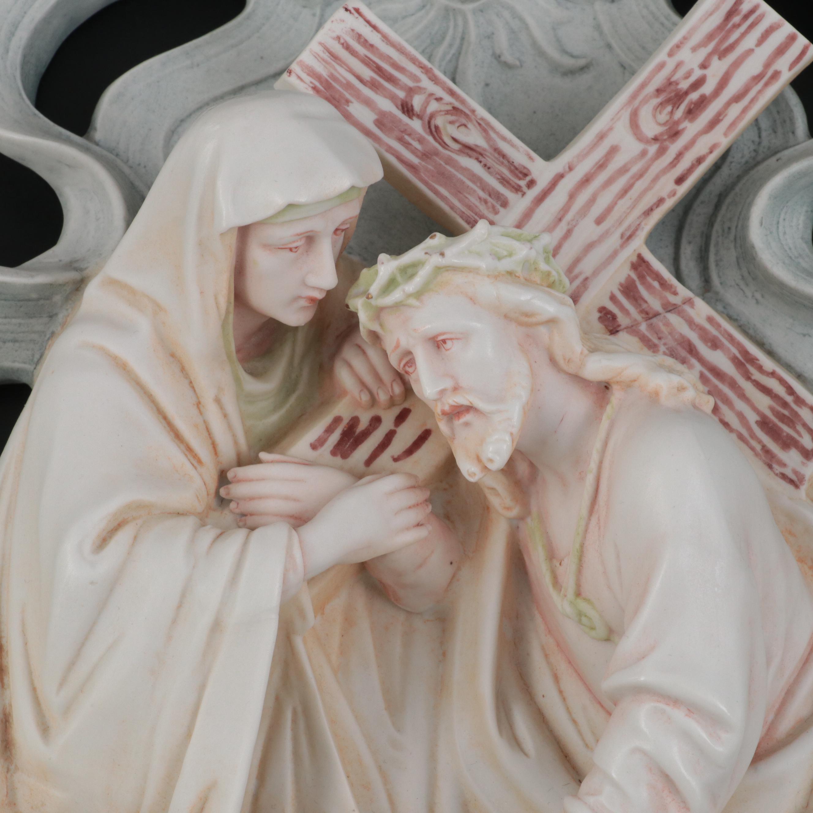 Volkstedt German Bisque Art Nouveau Holy Water Font