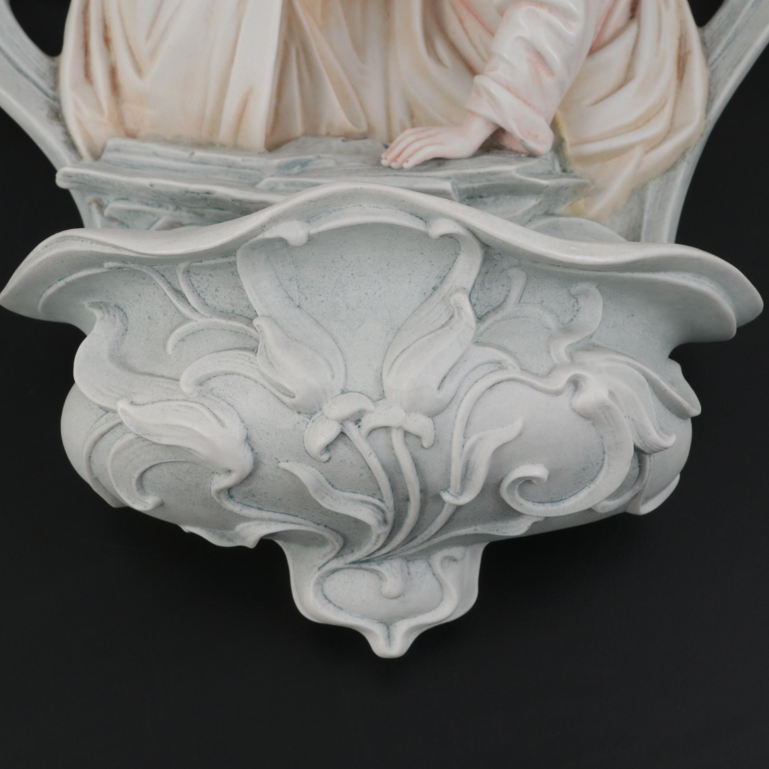 Volkstedt German Bisque Art Nouveau Holy Water Font