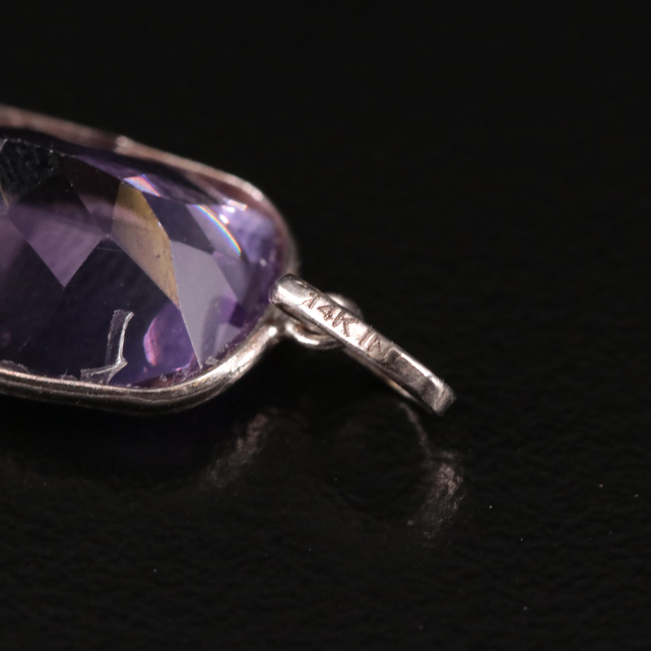 14K Amethyst Pendant