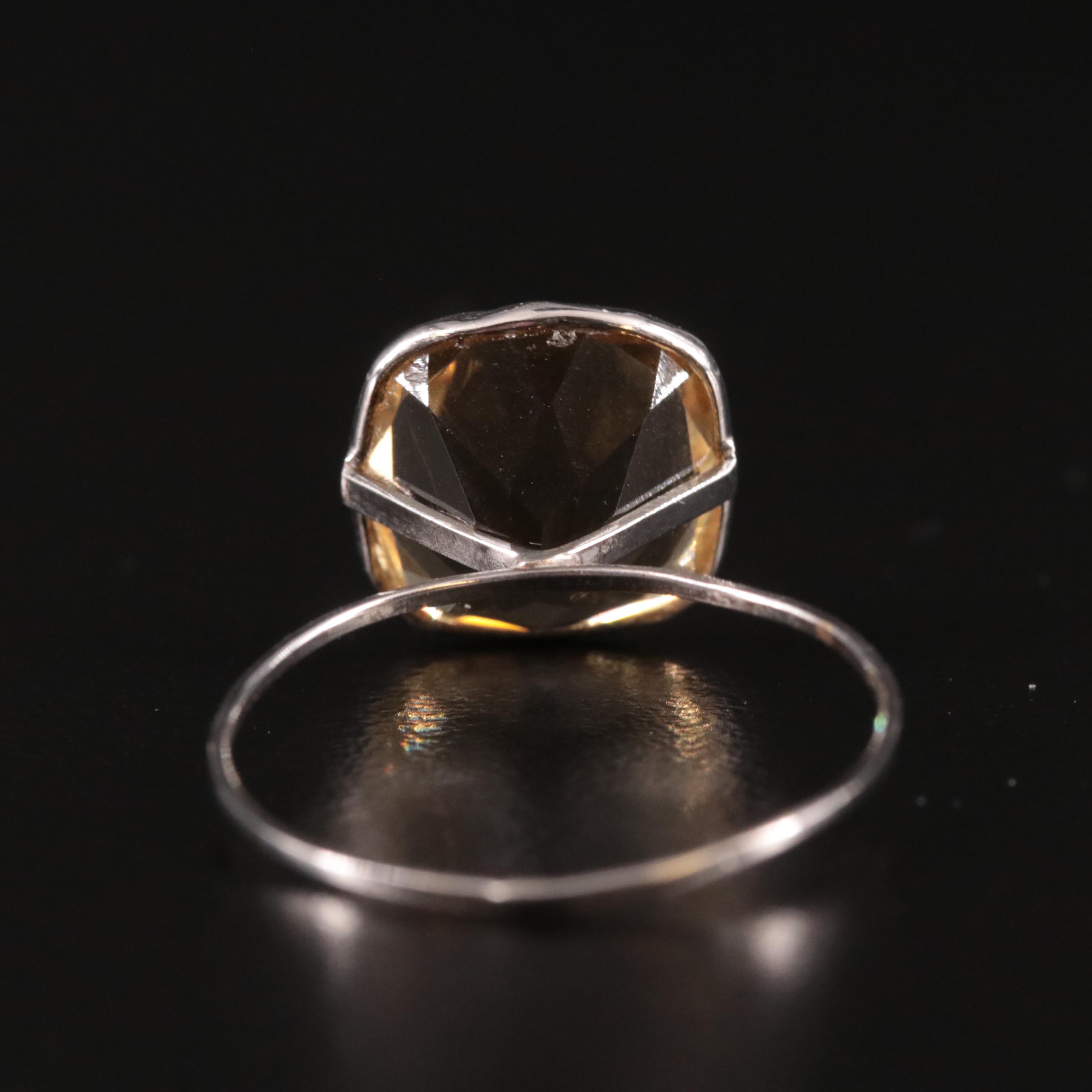 14K Citrine Solitaire Ring