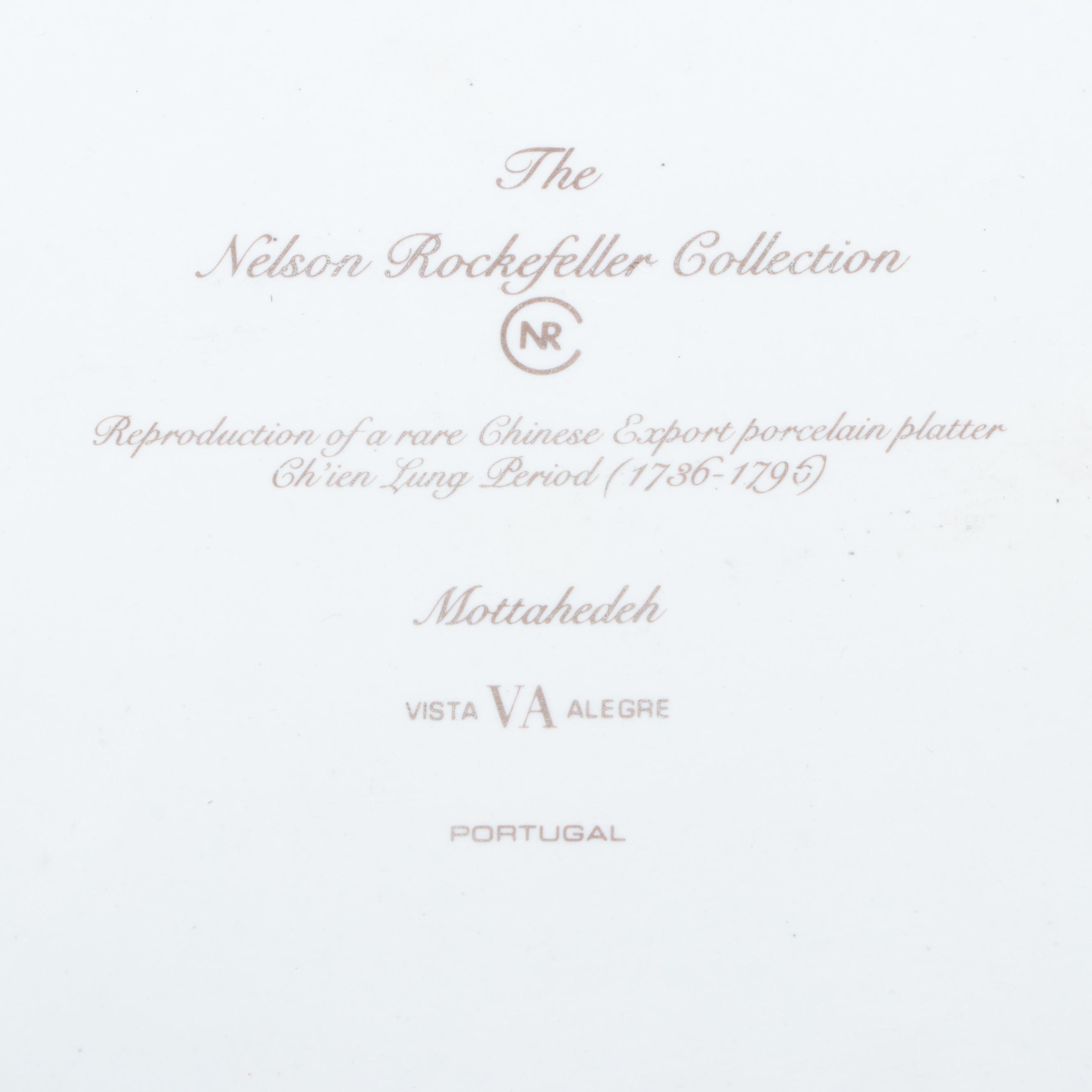 Mottahedeh The Nelson Rockefeller Collection Chinese Export Style Platter