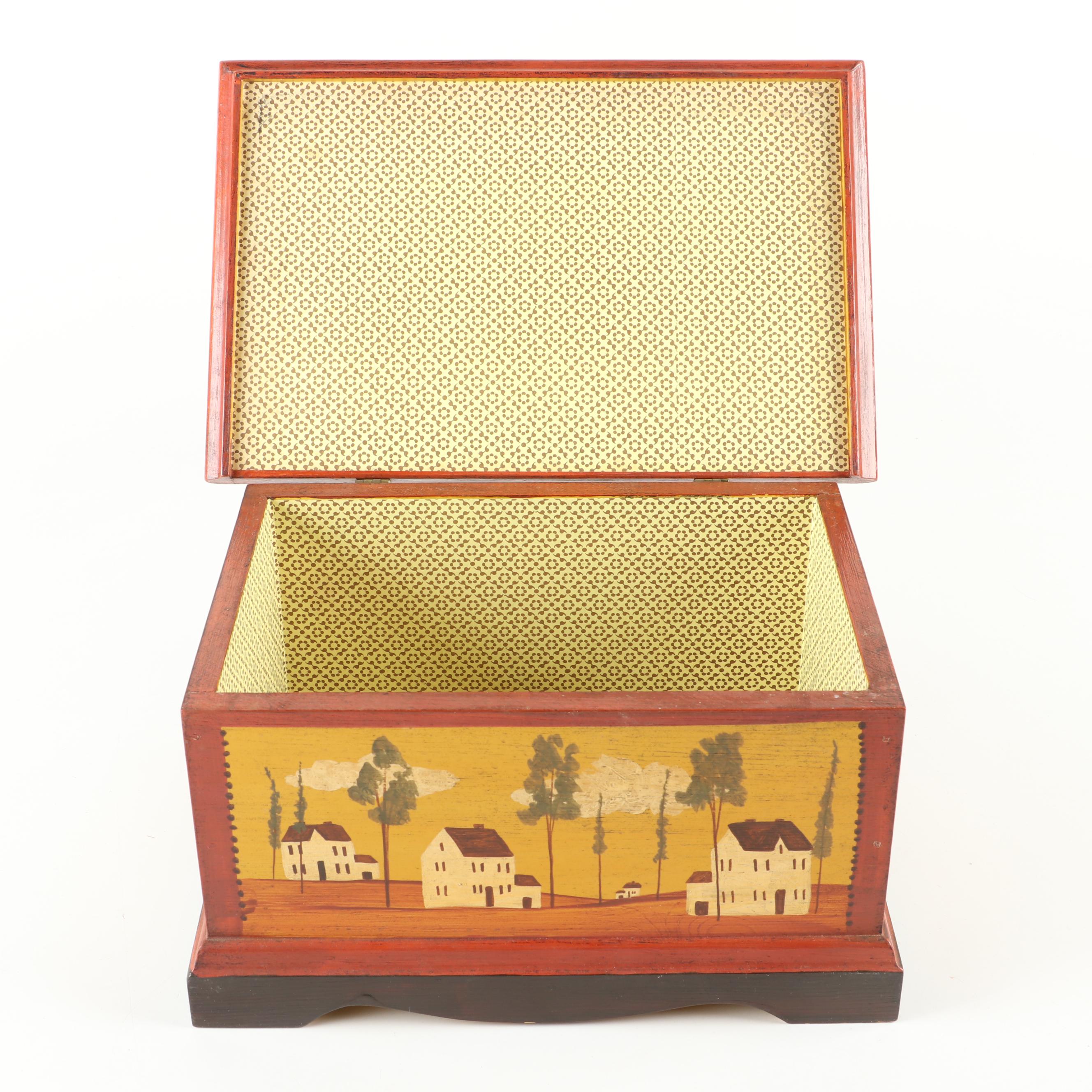 Don Andres Designers "Fair Acres" Hand-Painted Wooden Box