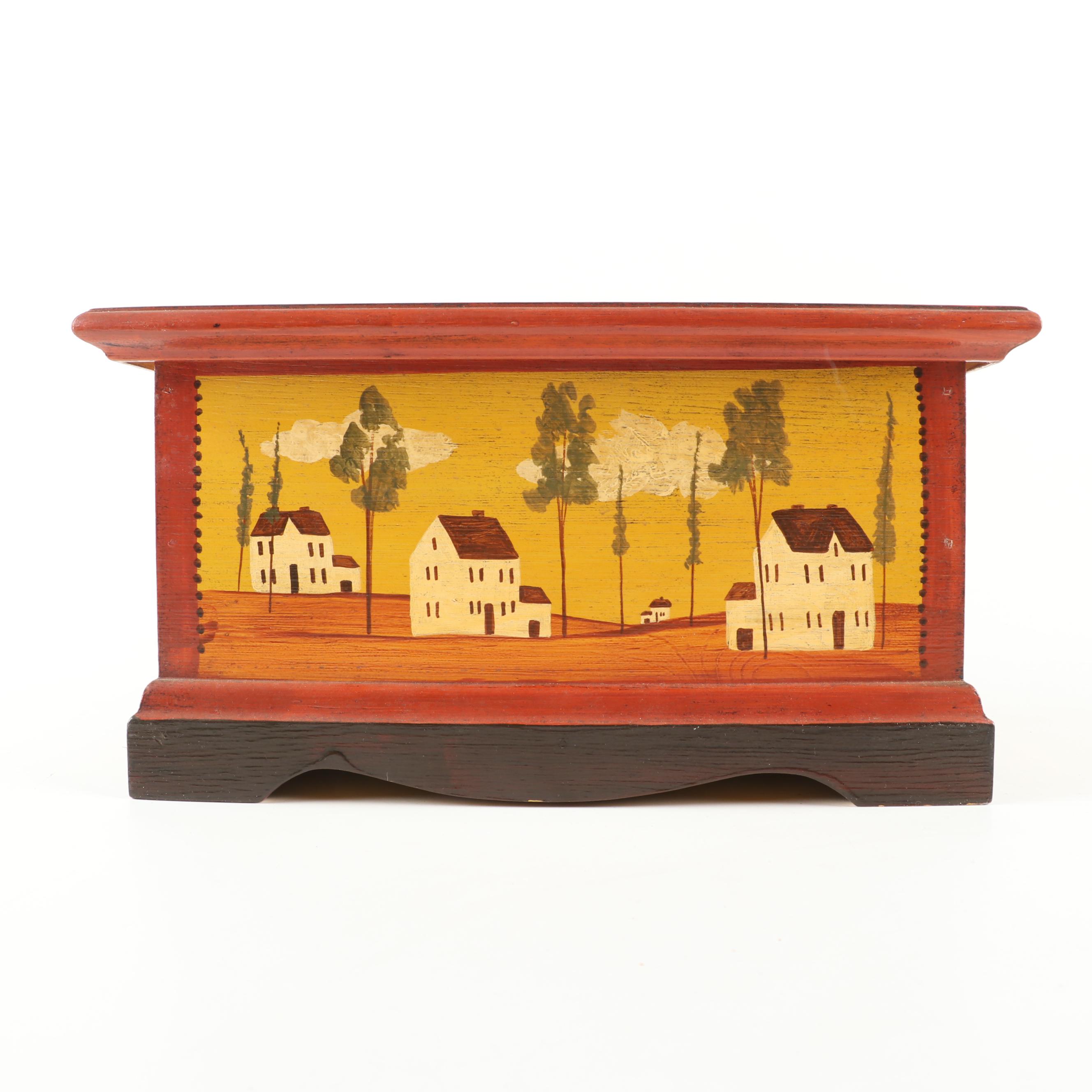 Don Andres Designers "Fair Acres" Hand-Painted Wooden Box