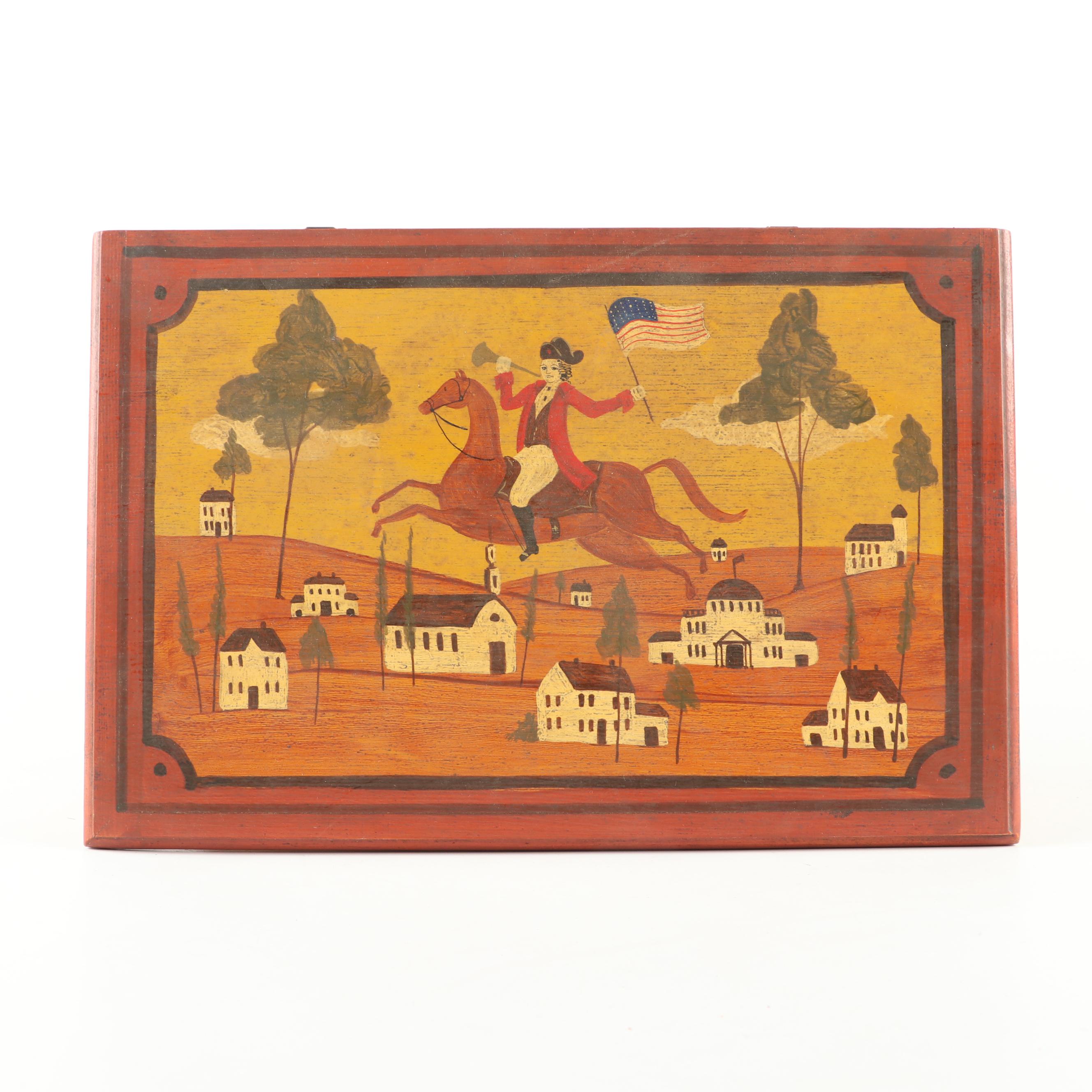 Don Andres Designers "Fair Acres" Hand-Painted Wooden Box