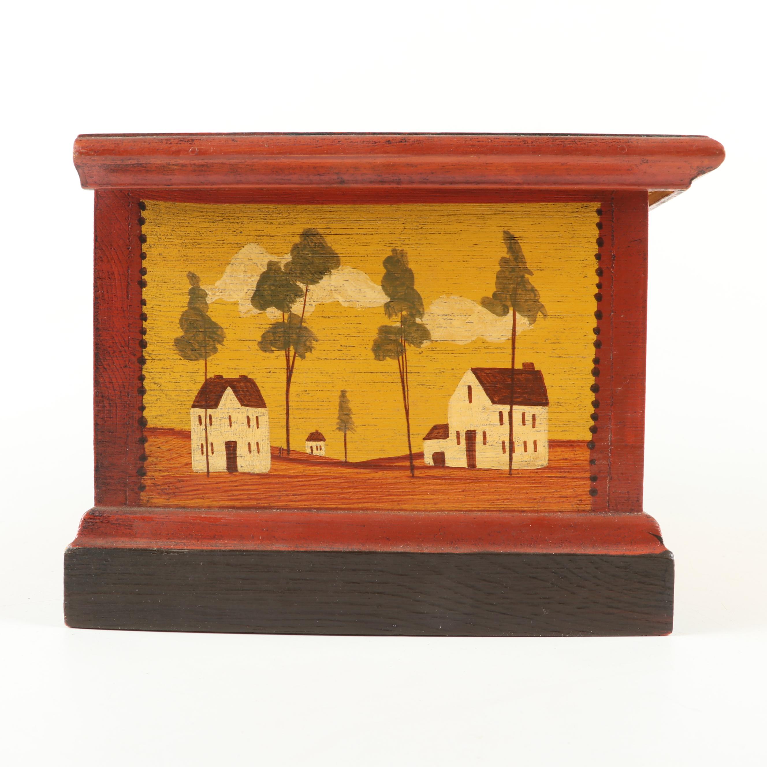 Don Andres Designers "Fair Acres" Hand-Painted Wooden Box