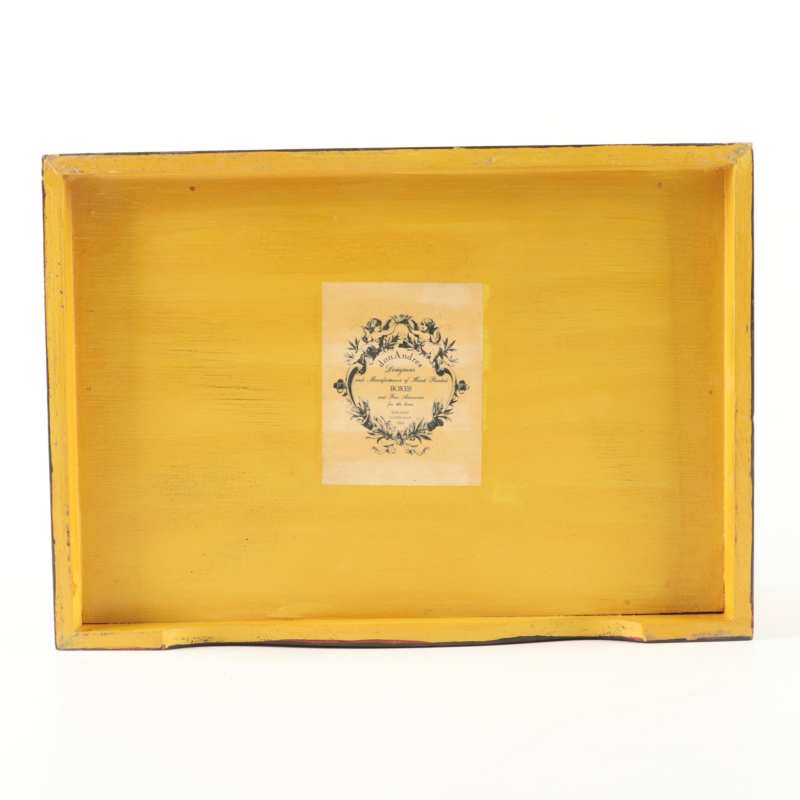 Don Andres Designers "Fair Acres" Hand-Painted Wooden Box