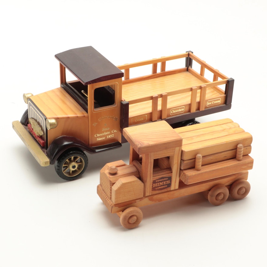 Pinehouse Toys Pine Edward Hines Lumber Truck With Ghirardelli Wooden Truck