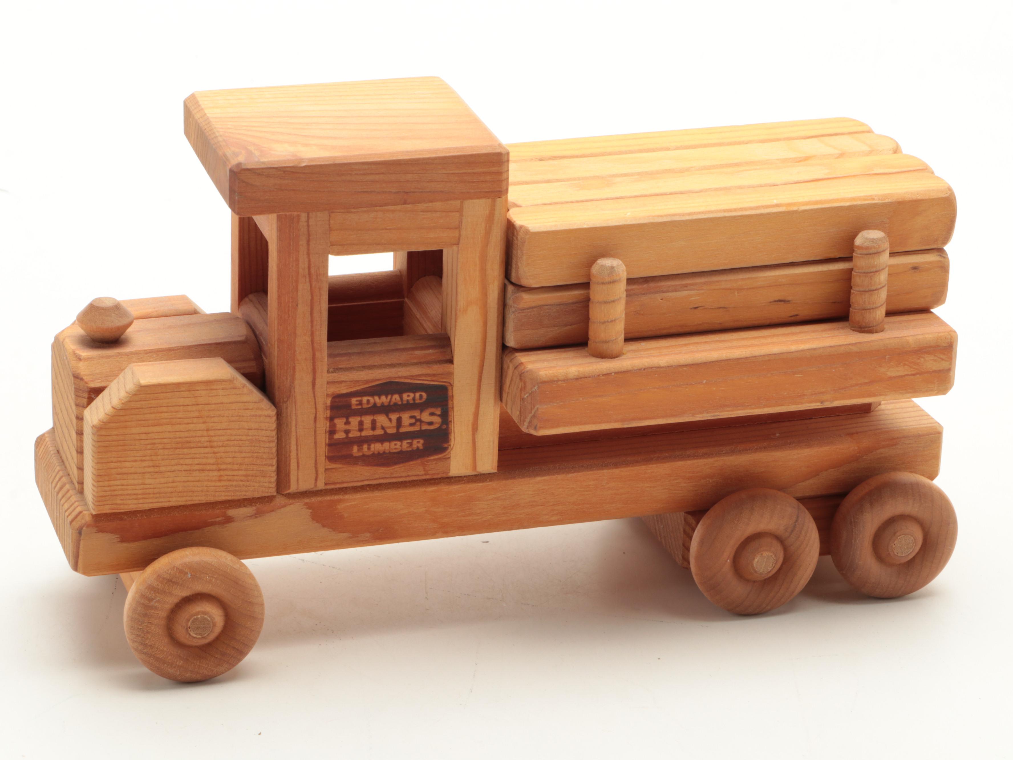 Pinehouse Toys Pine Edward Hines Lumber Truck With Ghirardelli Wooden Truck