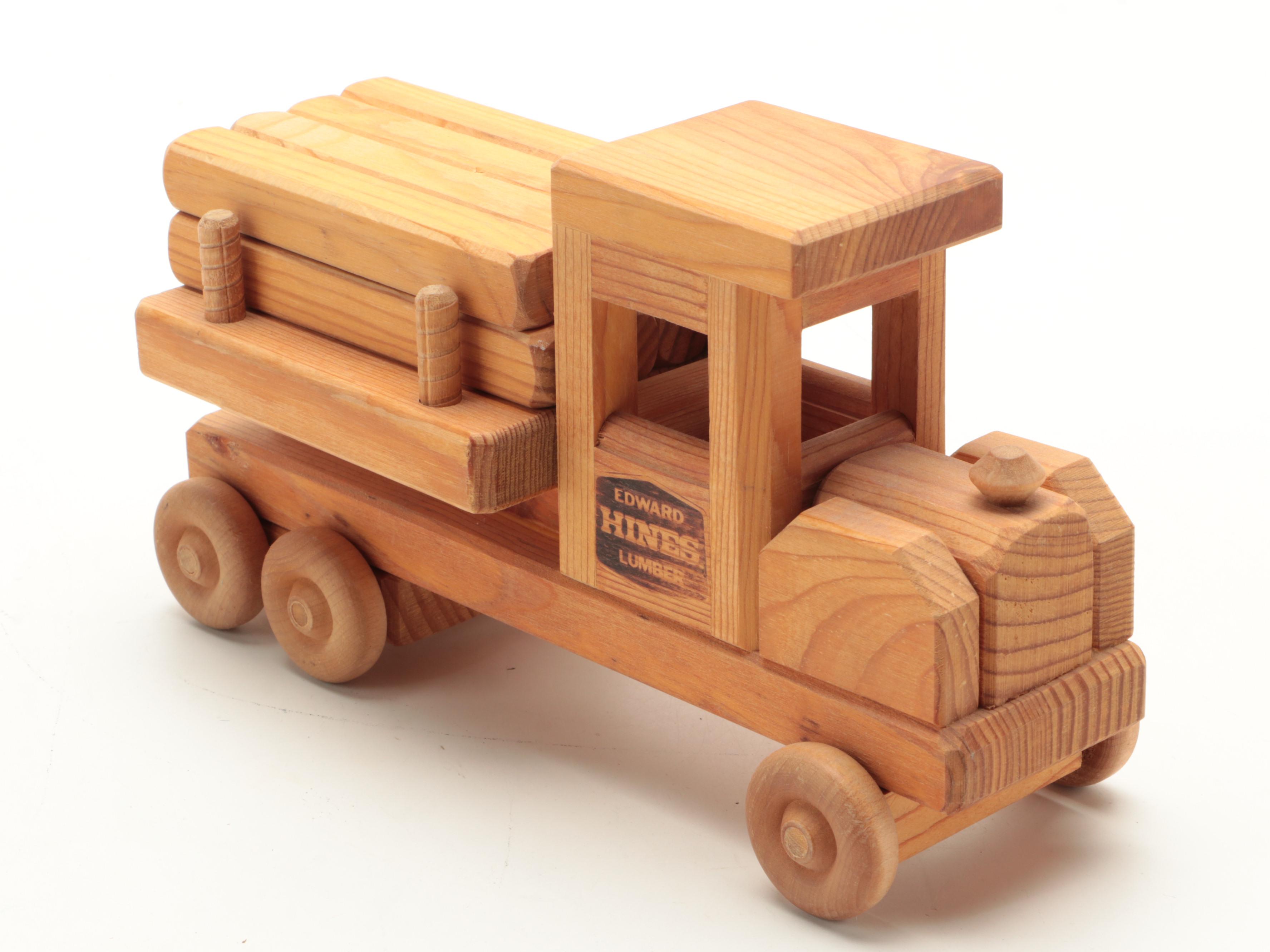 Pinehouse Toys Pine Edward Hines Lumber Truck With Ghirardelli Wooden Truck