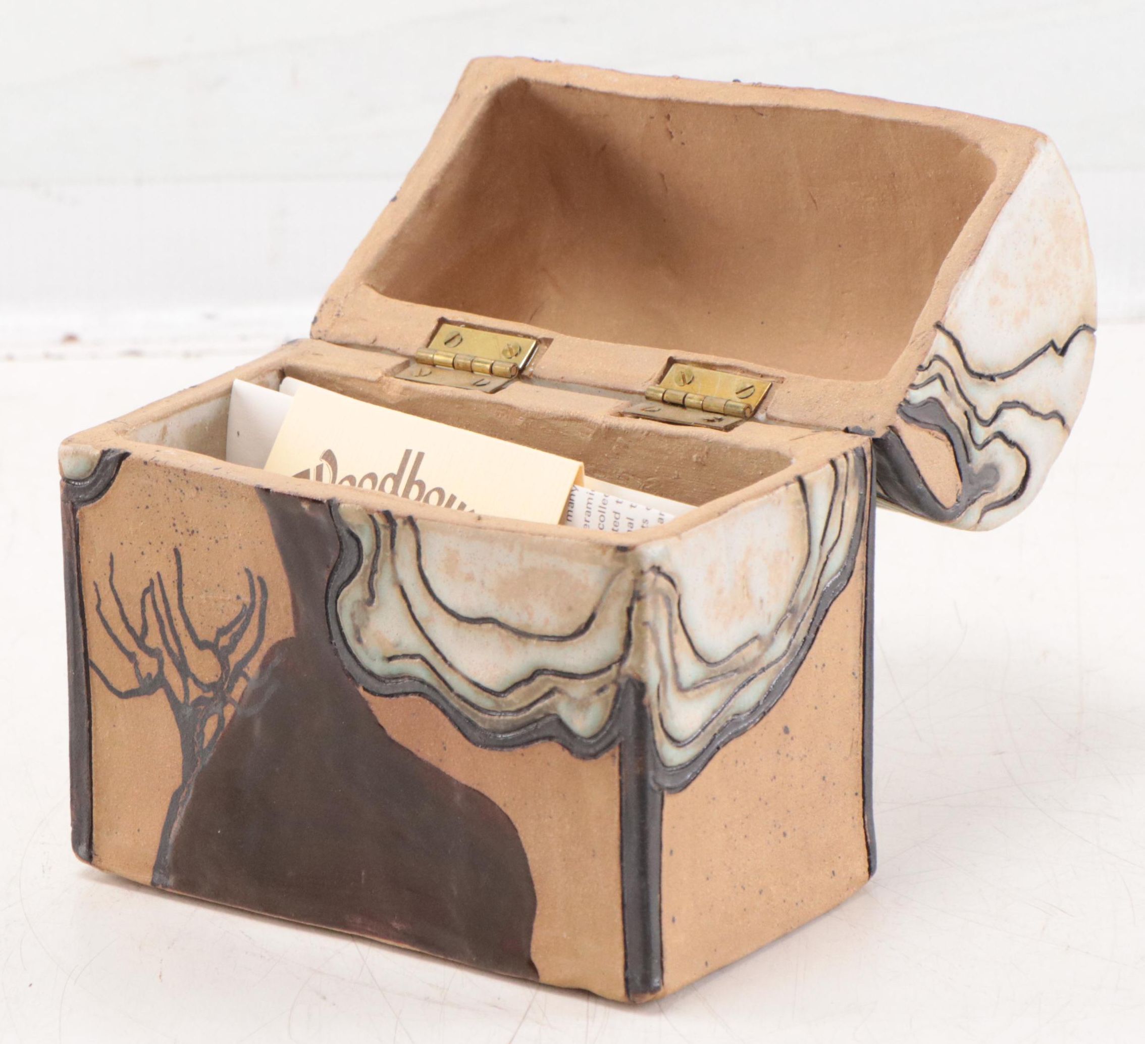 Mary Ann Wurst Hand Built Ceramic Box, Circa 1990