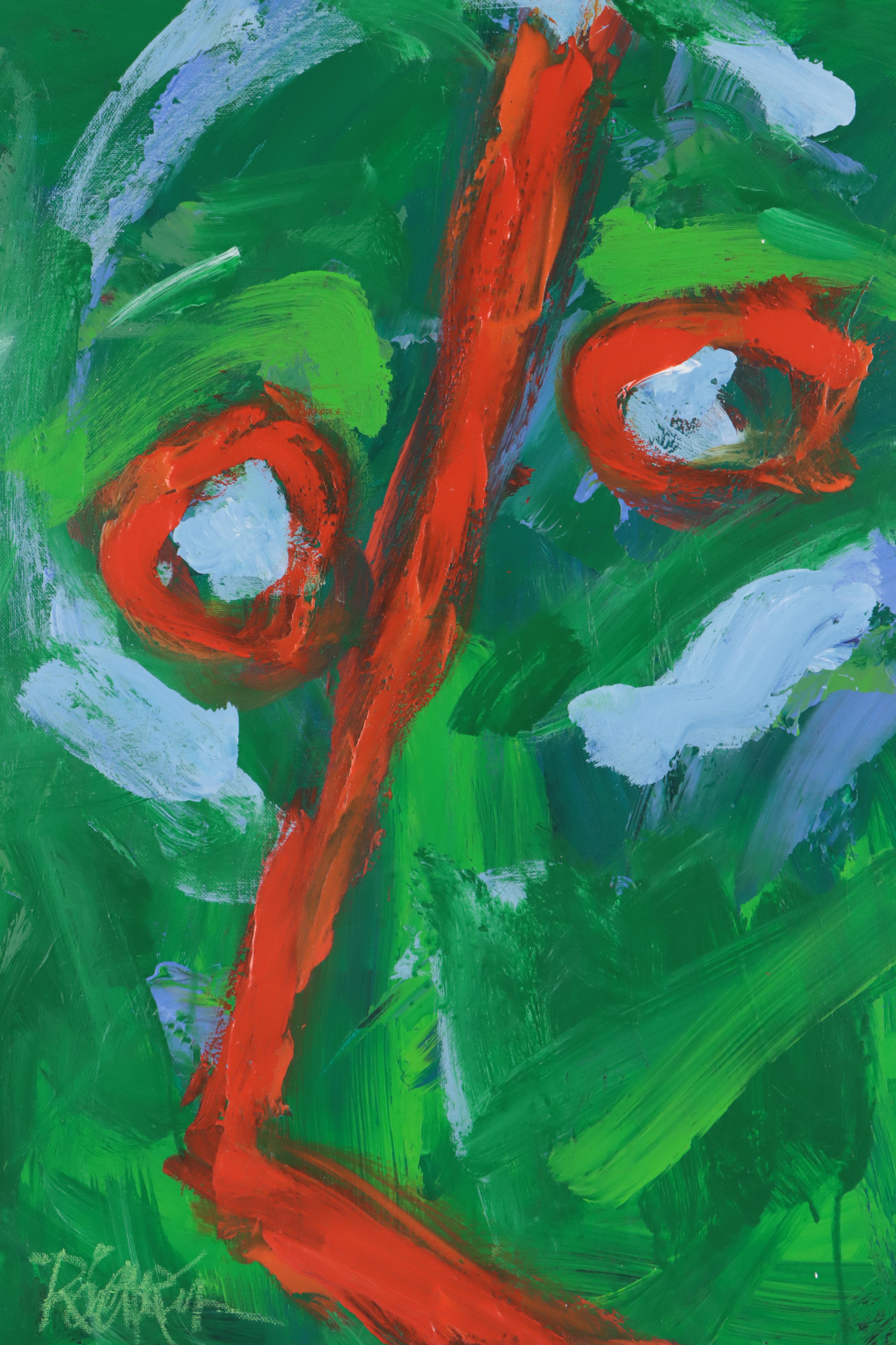 Robbie Kemper Acrylic Painting "Face It," 21st Century