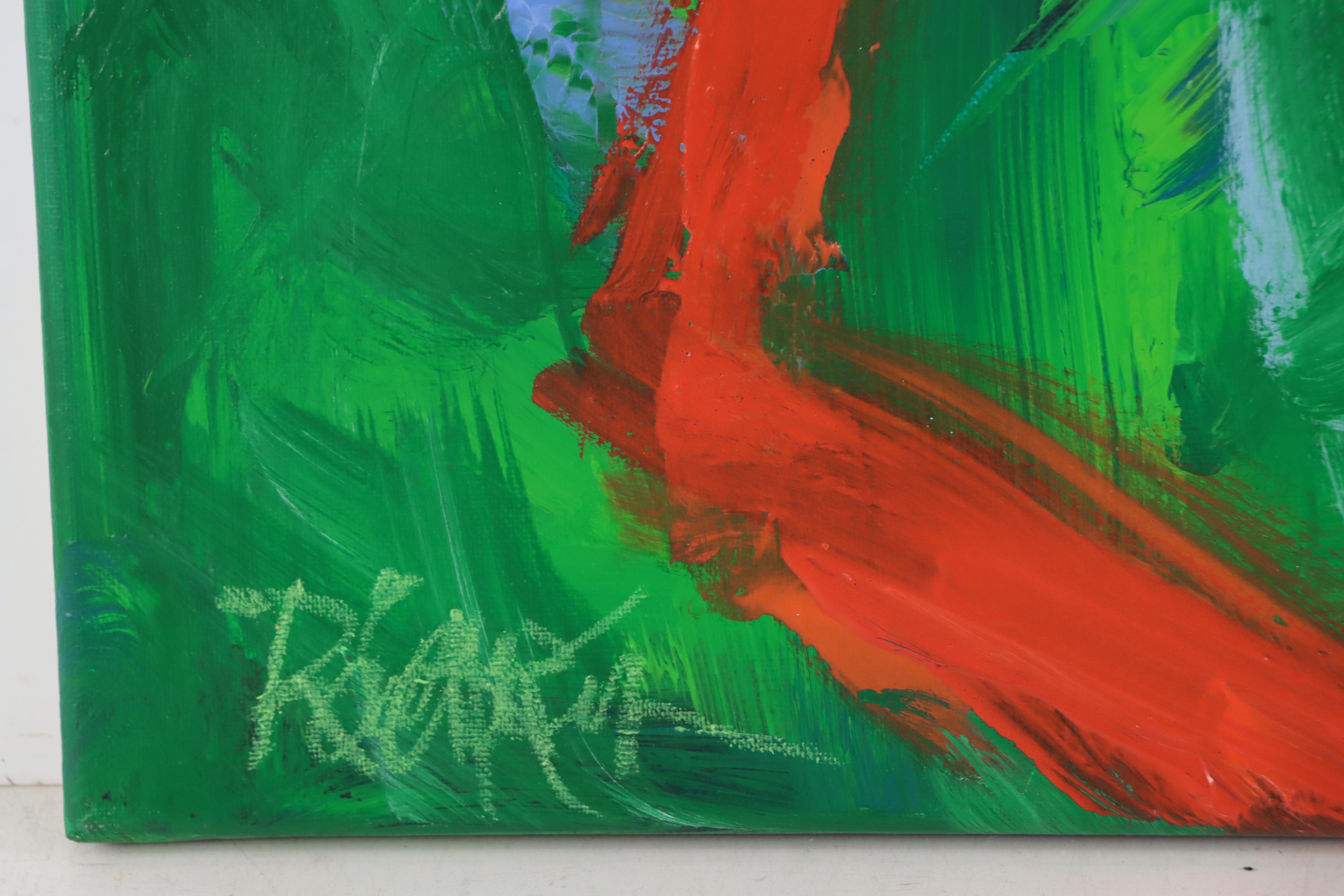 Robbie Kemper Acrylic Painting "Face It," 21st Century