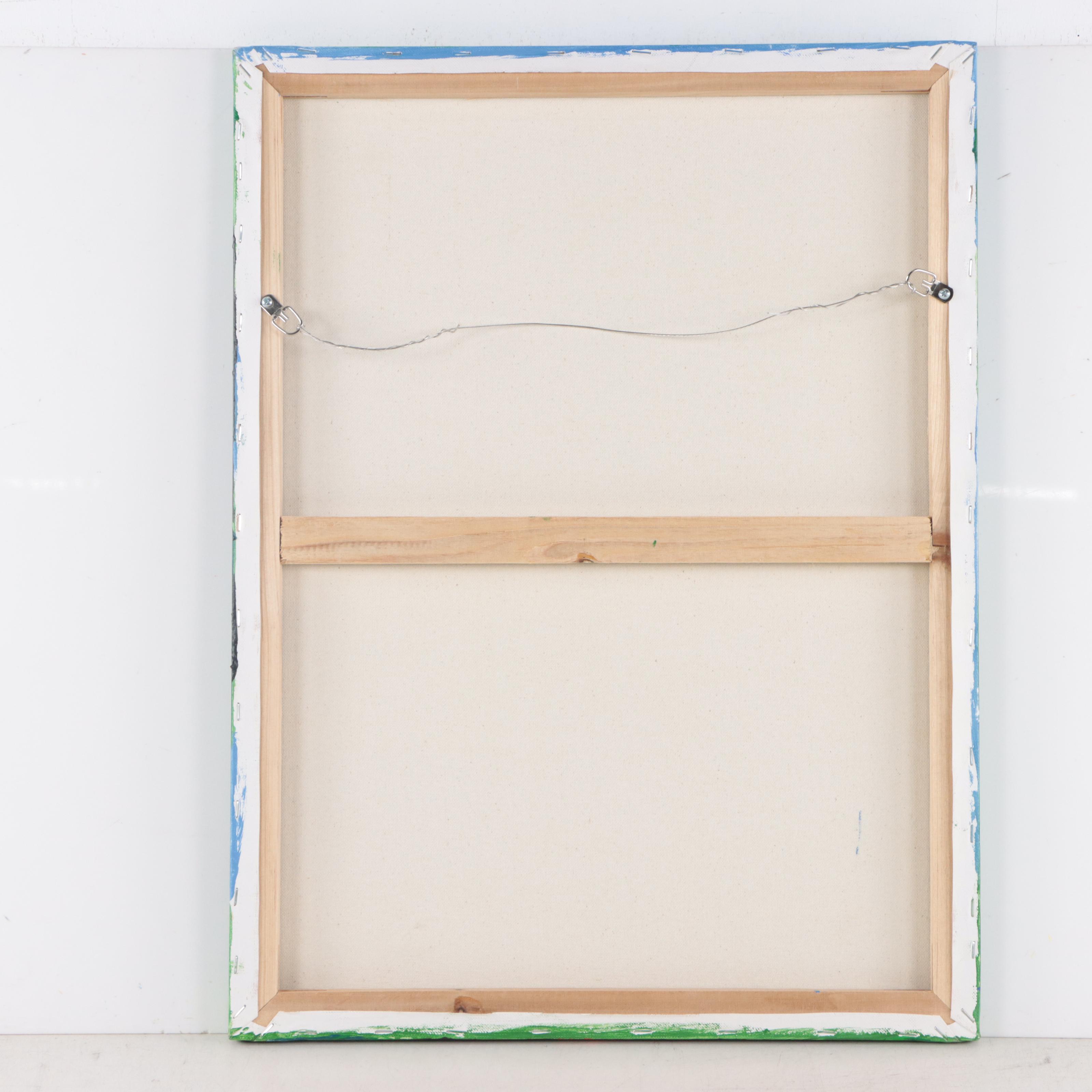 Robbie Kemper Acrylic Painting "Face It," 21st Century