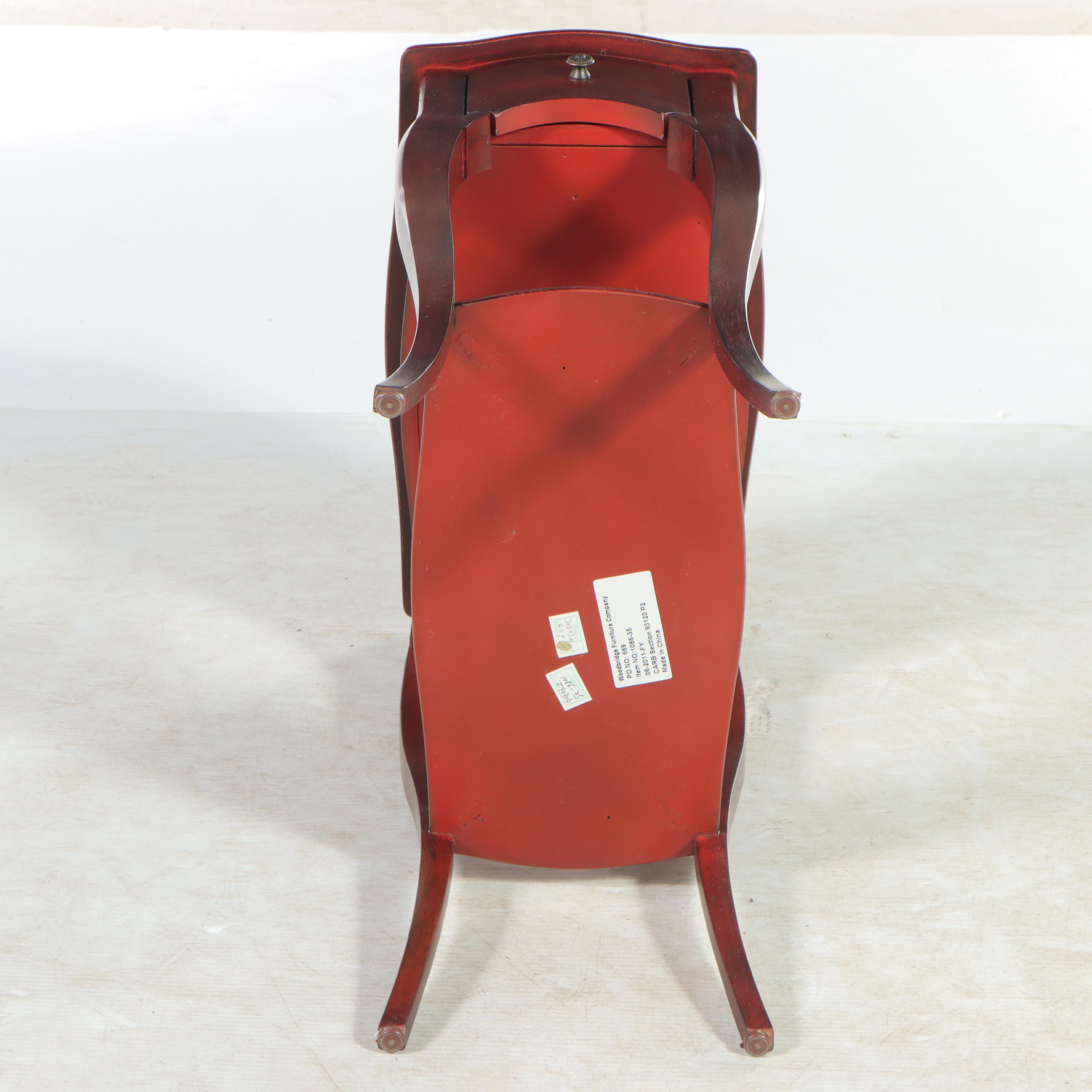 Woodbridge Furniture Co. French Provincial Style Mahogany-Stained Side Table