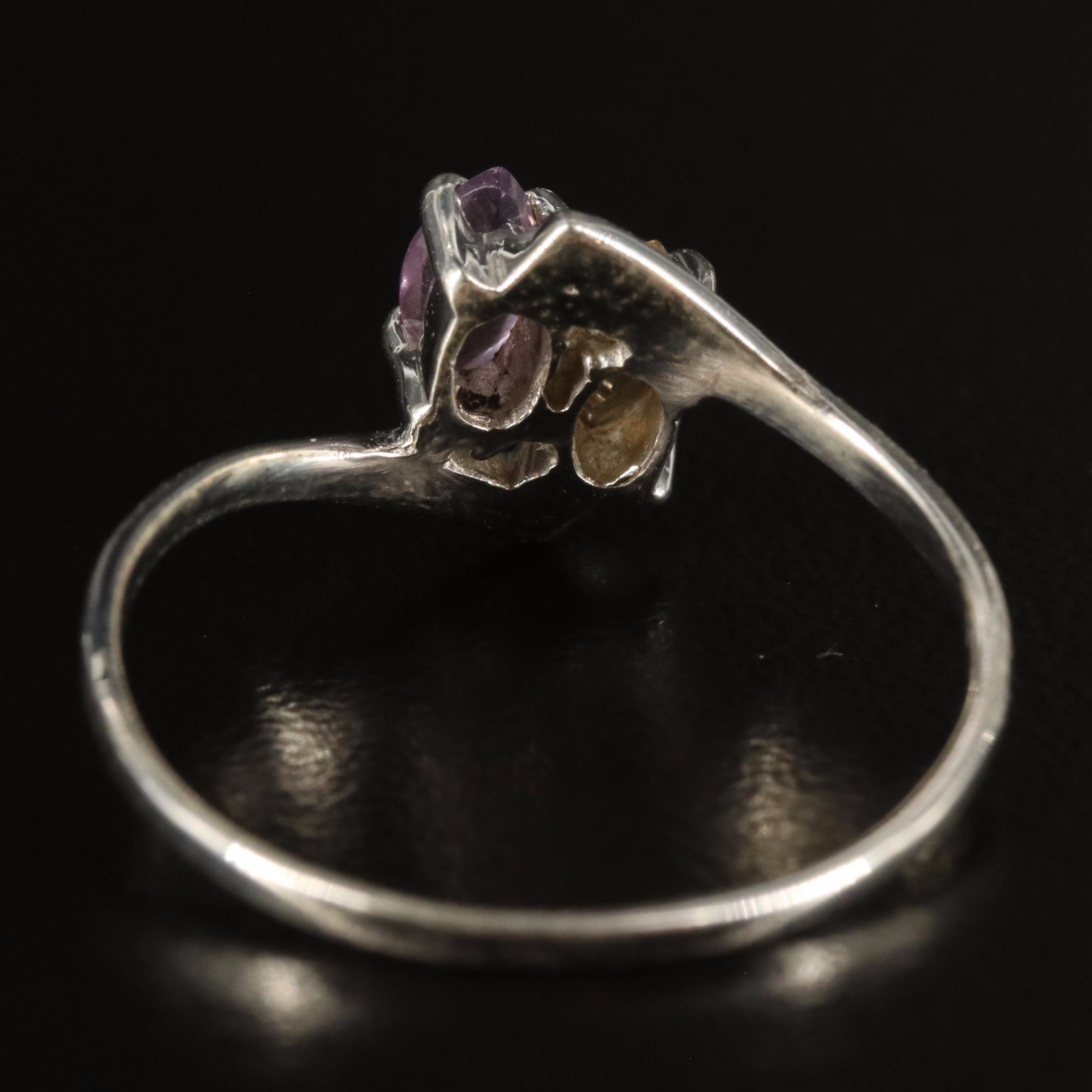 Sterling Citrine and Amethyst Ring