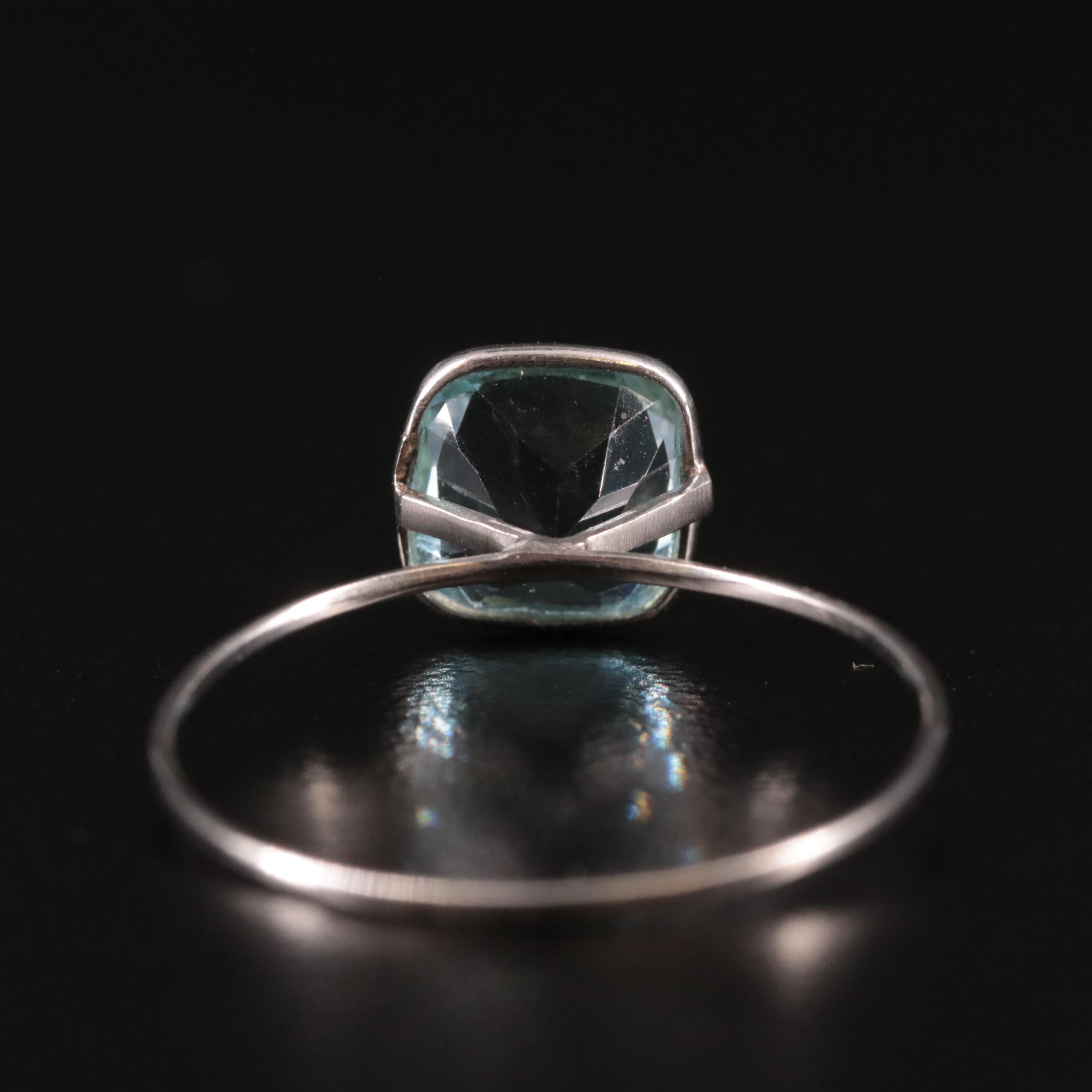 14K Blue Topaz Solitaire Ring