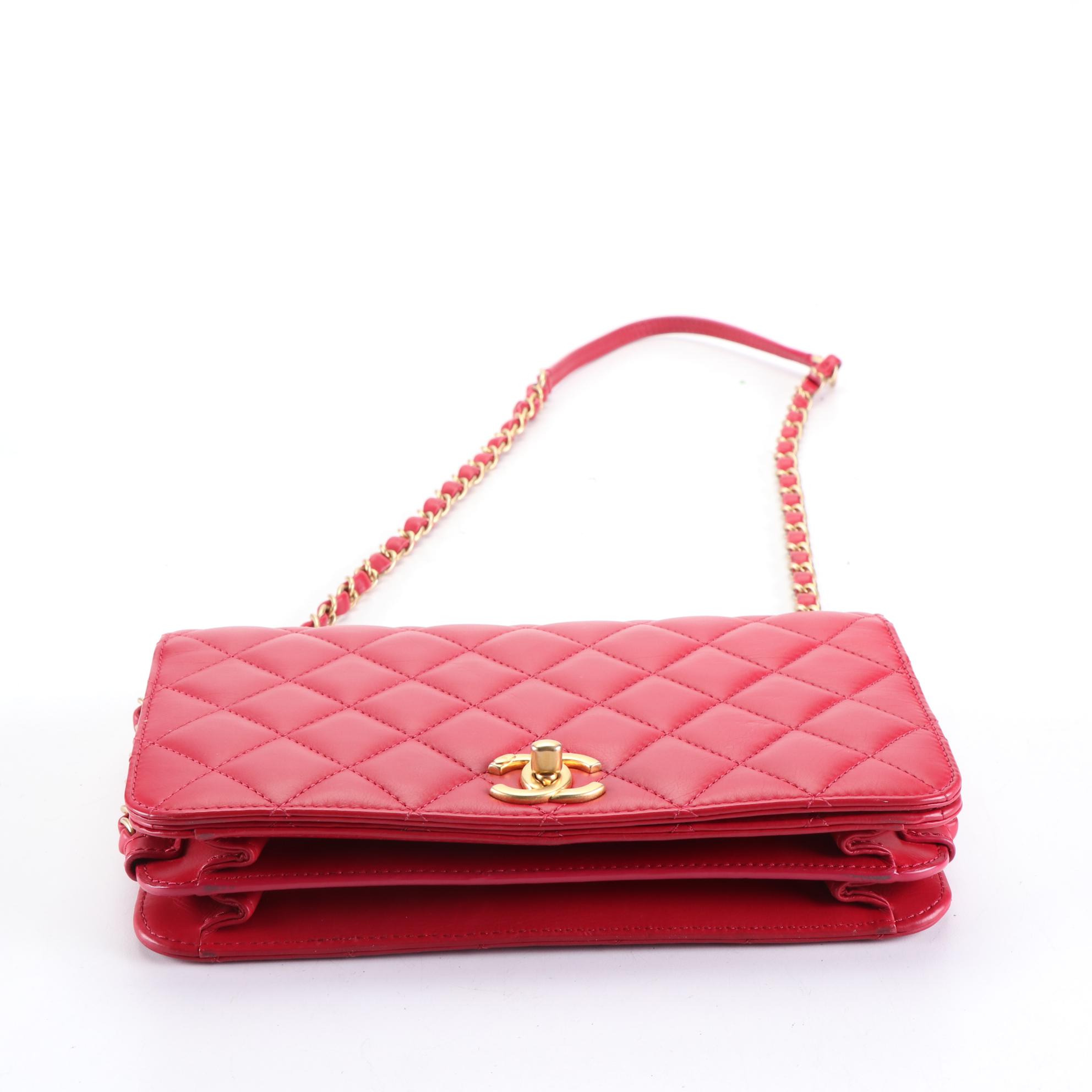 Chanel CC Flap Front Shoulder Bag in Quilted Lambskin