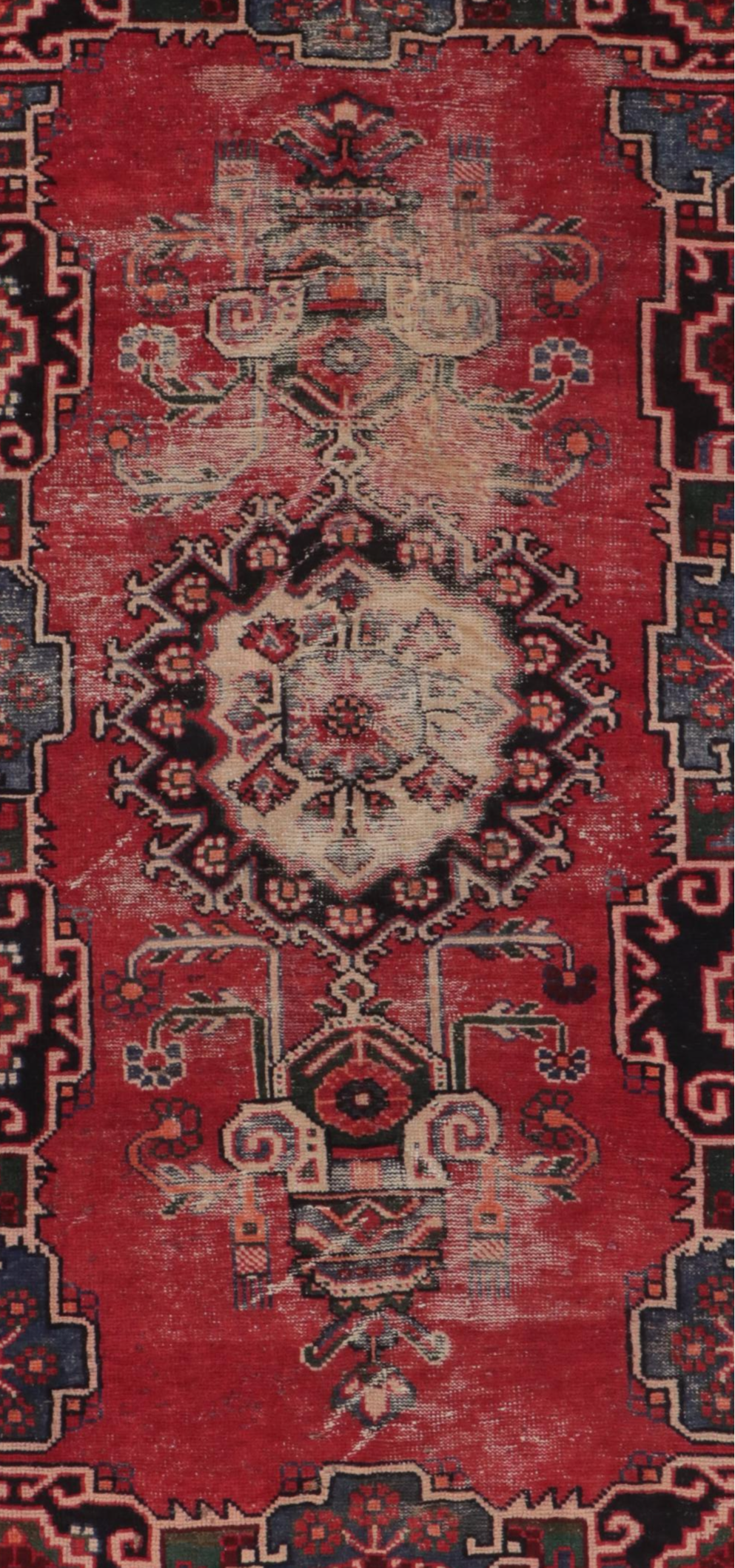 4'1 x 7'2 Hand-Knotted Persian Hamadan Area Rug