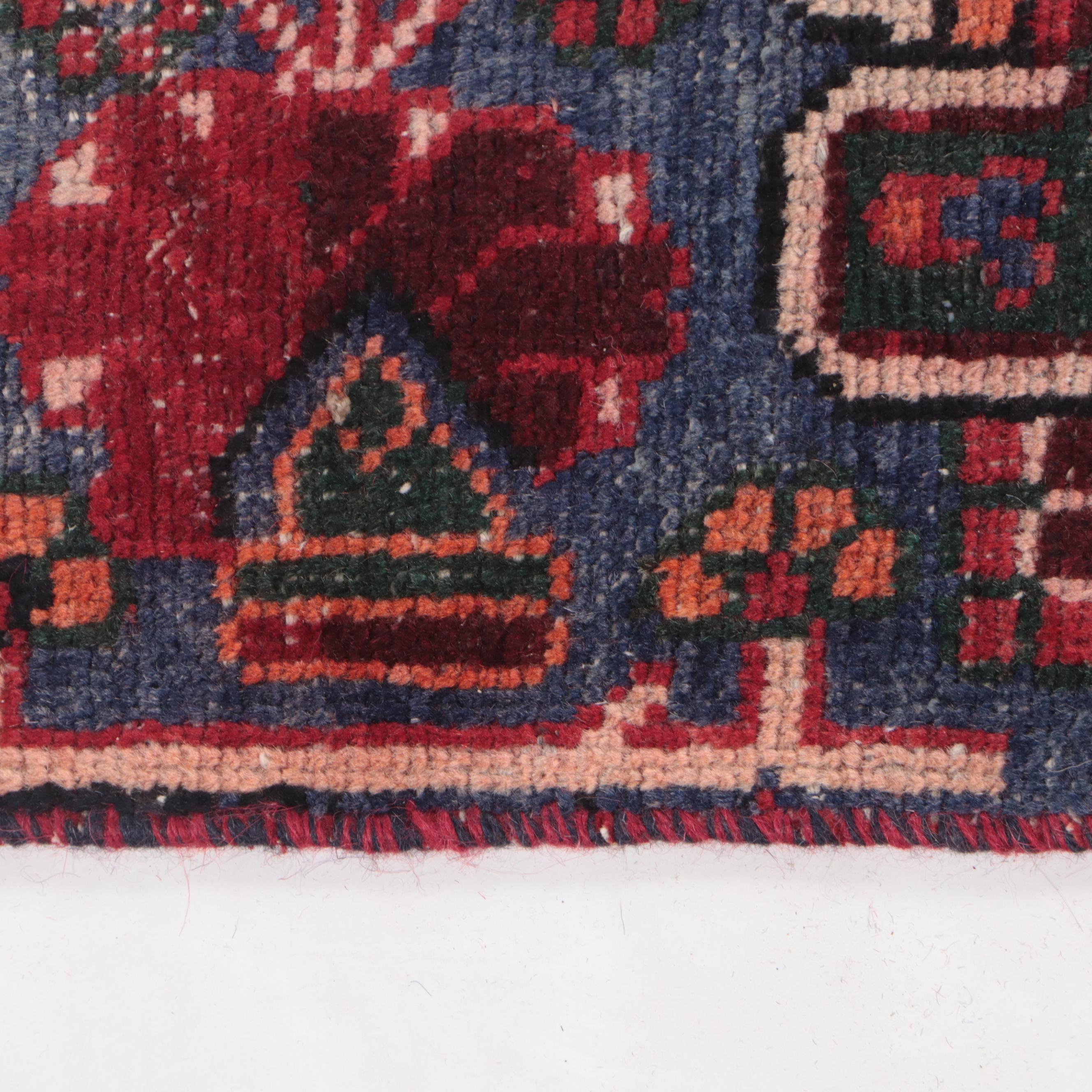 4'1 x 7'2 Hand-Knotted Persian Hamadan Area Rug