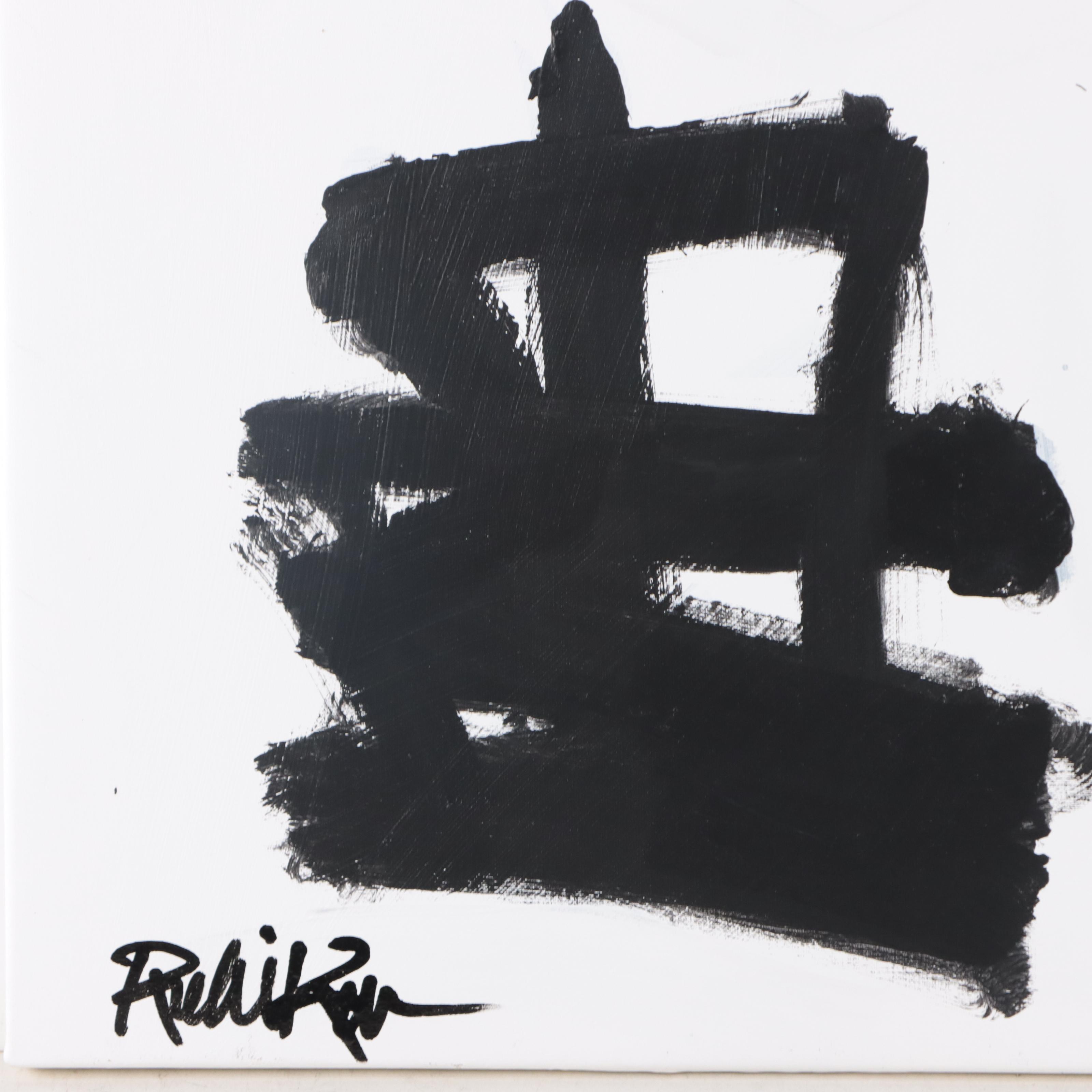 Robbie Kemper Abstract Acrylic Painting "Four Bye," 21st Century