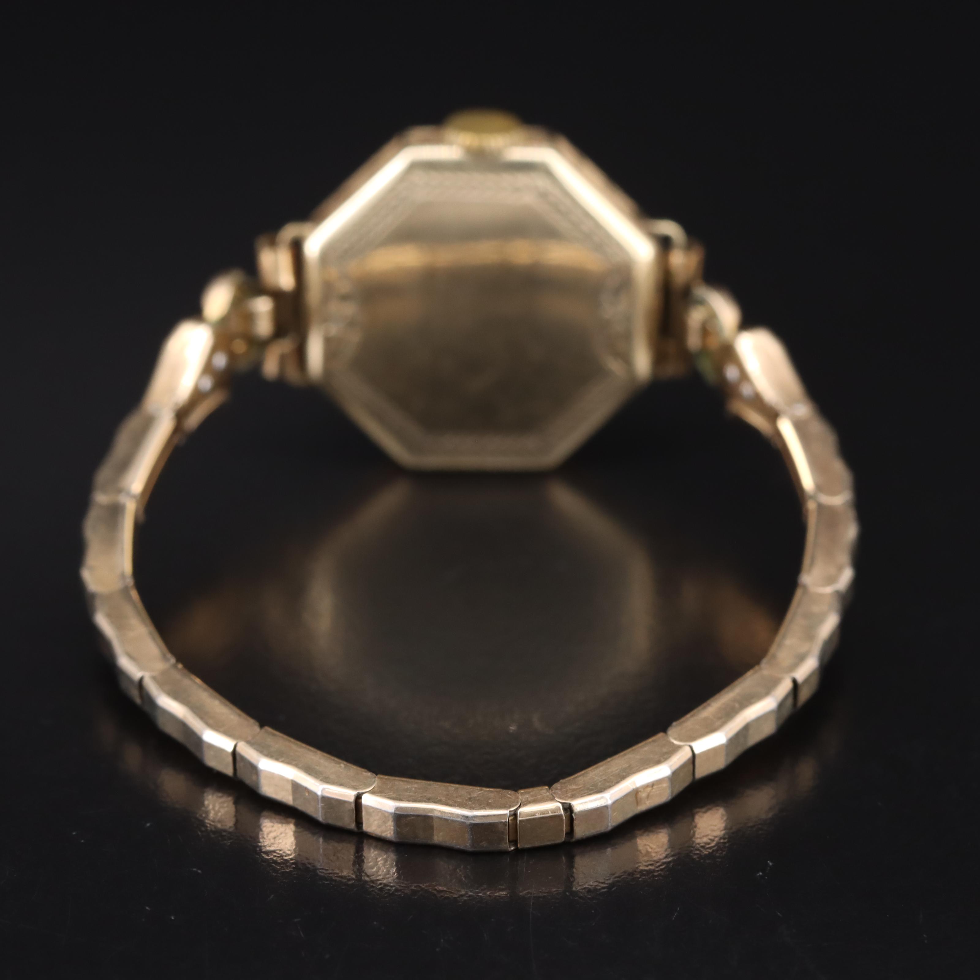 14K Swiss Ornate Octagonal Shape Vintage Watch