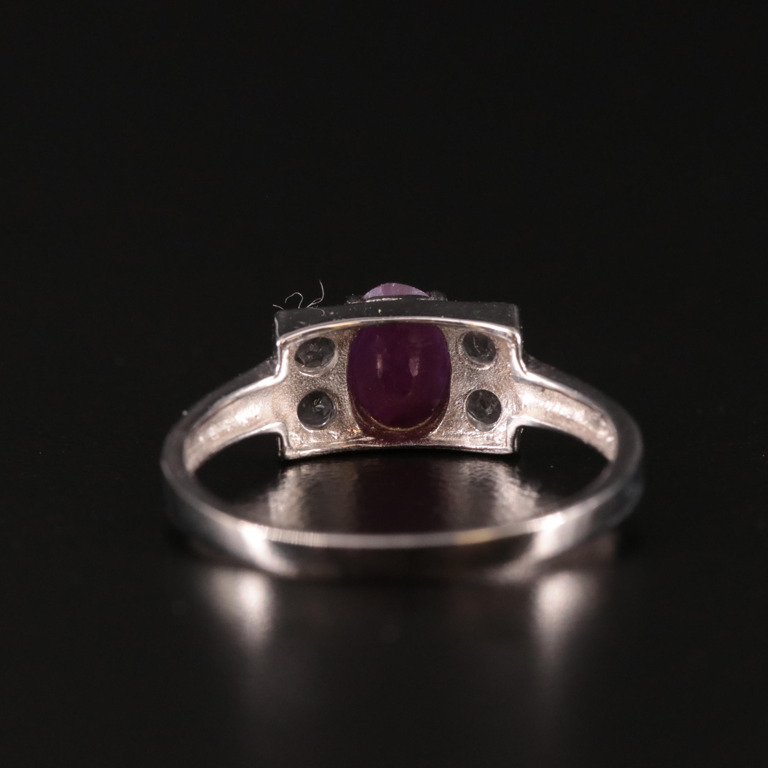 Sterling Ruby and White Topaz Ring