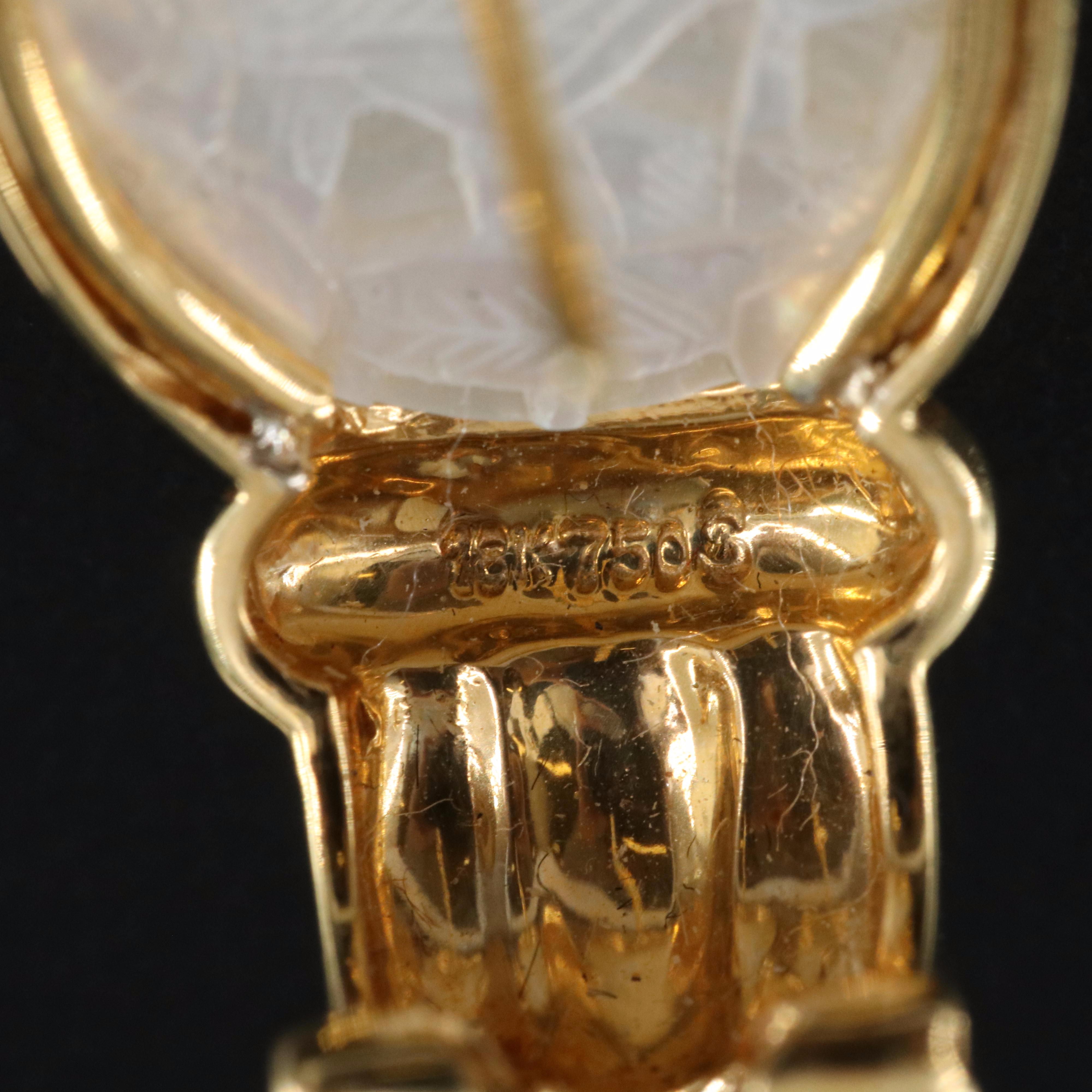 18K Carved Mother-of-Pearl Earrings