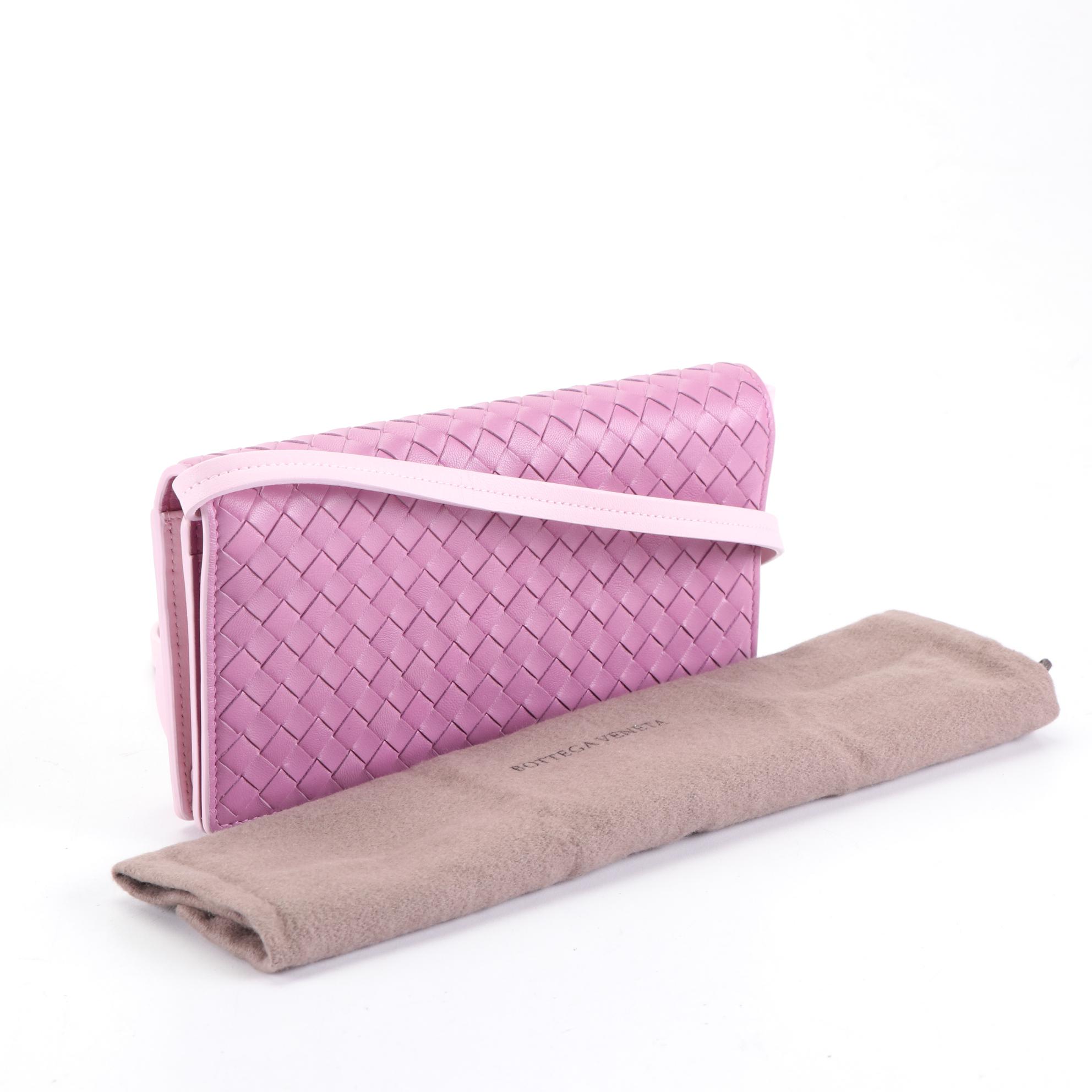 Bottega Veneta Wallet on Strap in Intrecciato Nappa Leather with Box