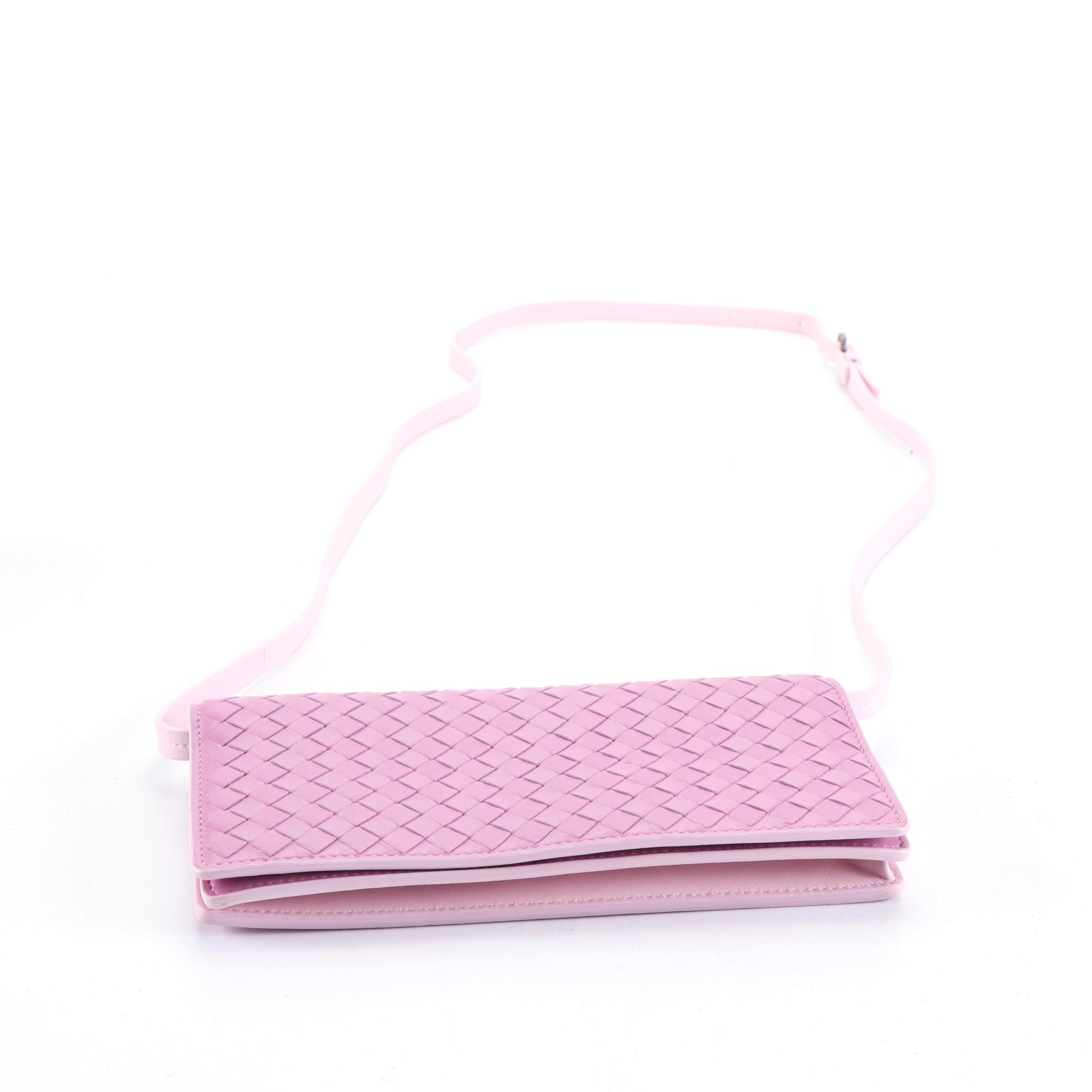 Bottega Veneta Wallet on Strap in Intrecciato Nappa Leather with Box