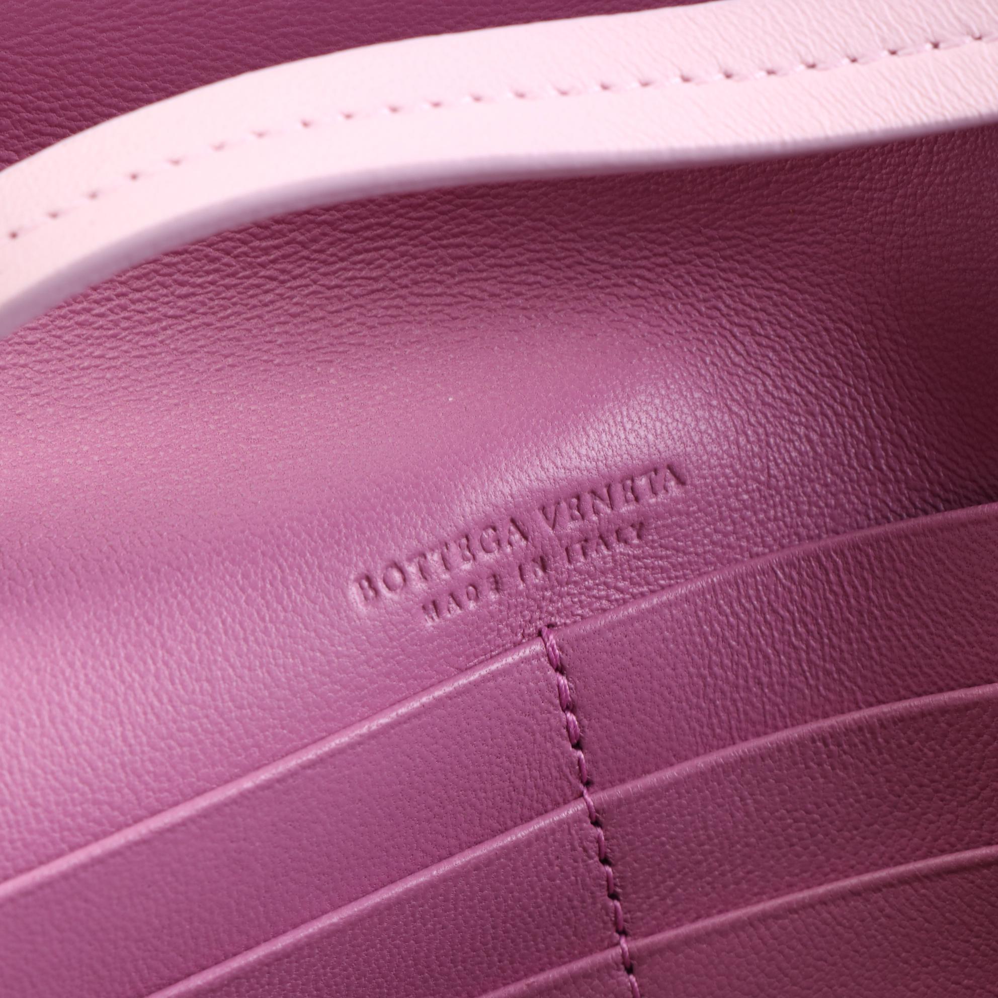 Bottega Veneta Wallet on Strap in Intrecciato Nappa Leather with Box