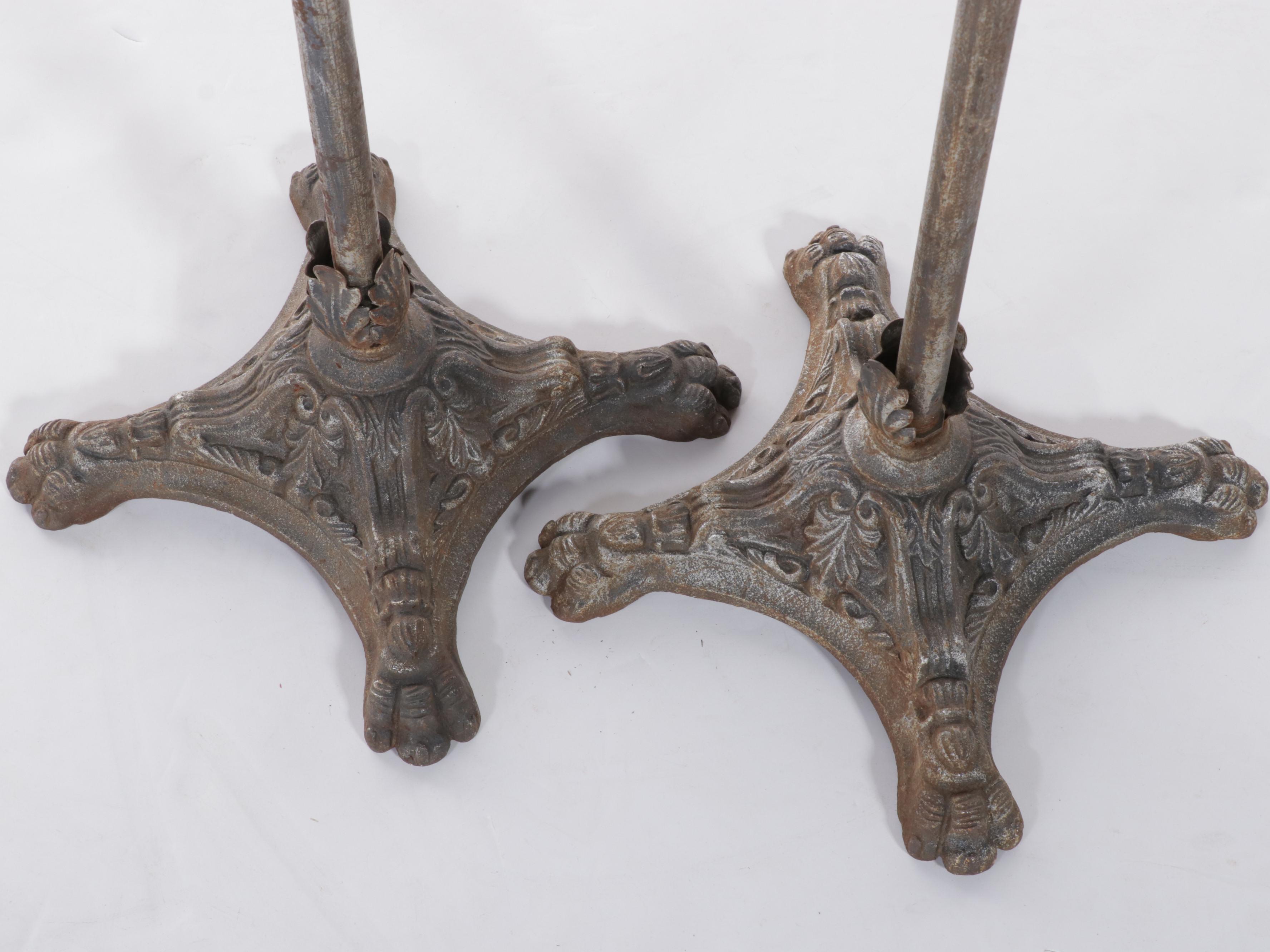 Late Victorian Floor Standing Gas Lamps, Adapted to Candleholders