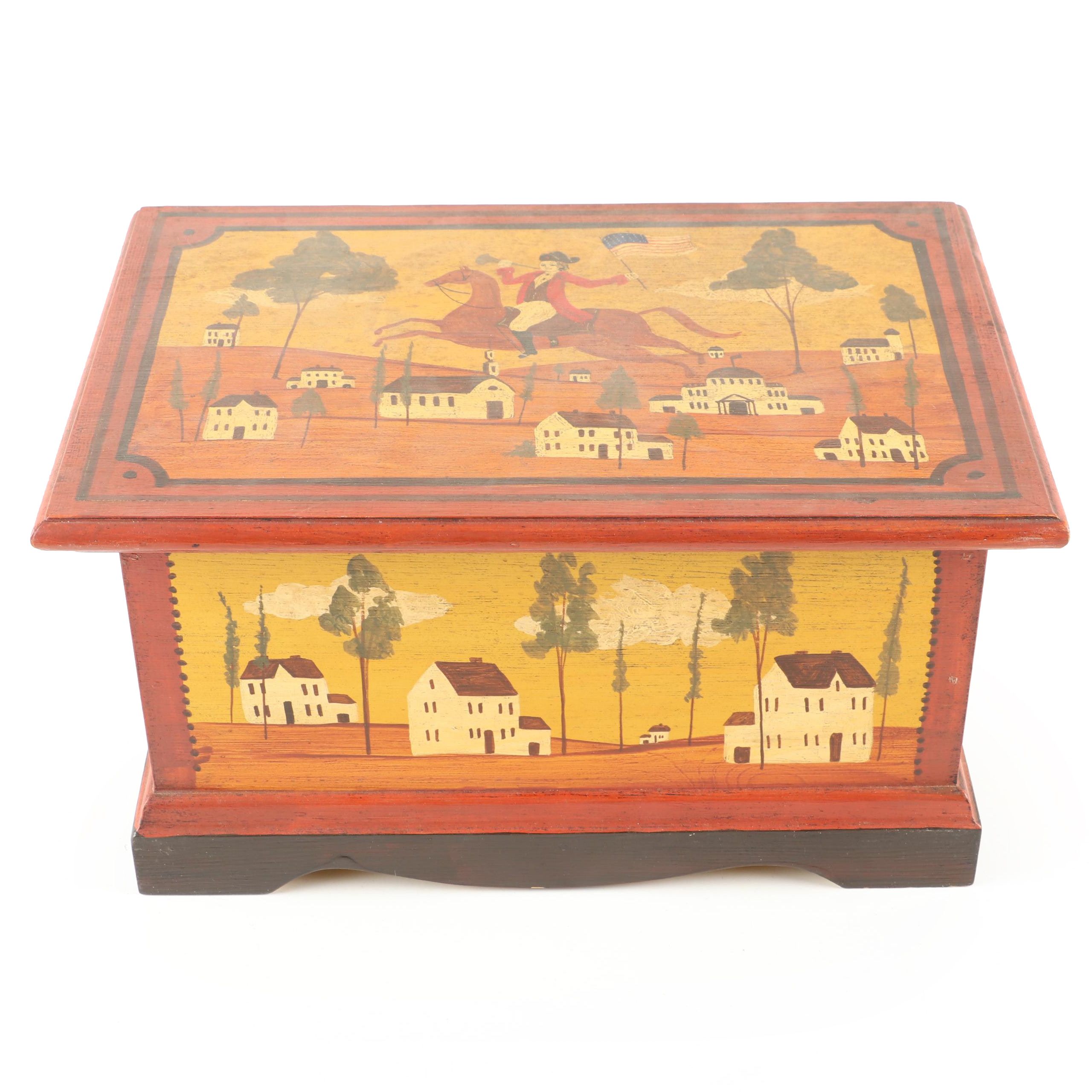 Don Andres Designers "Fair Acres" Hand-Painted Wooden Box
