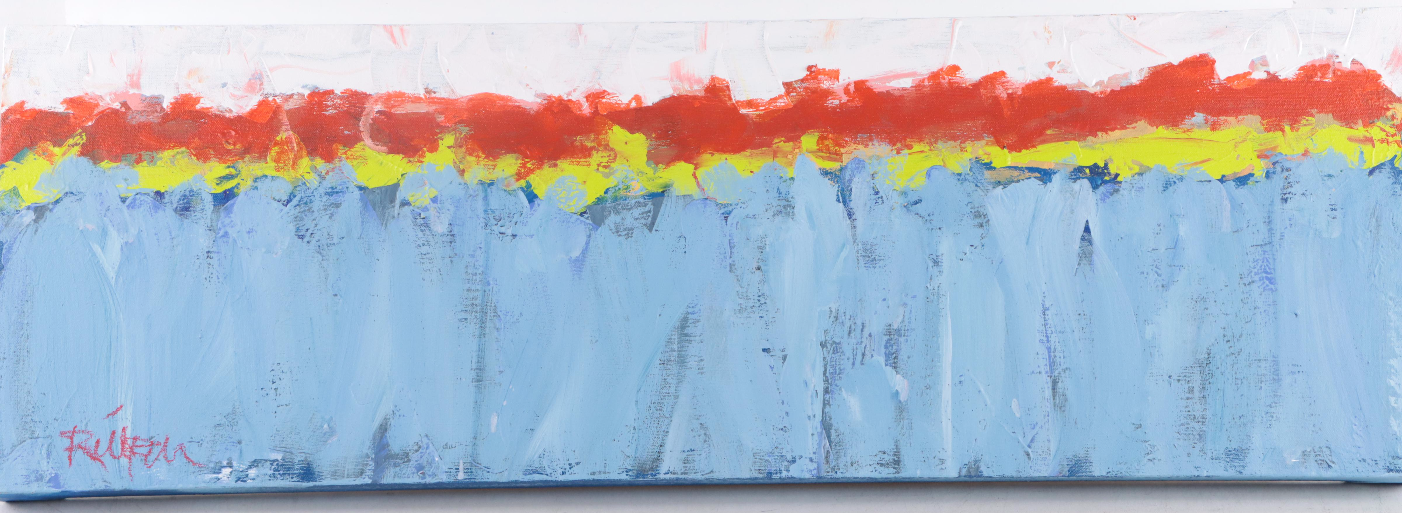 Robbie Kemper Abstract Acrylic Painting "Afternoon Shoreline," 2022