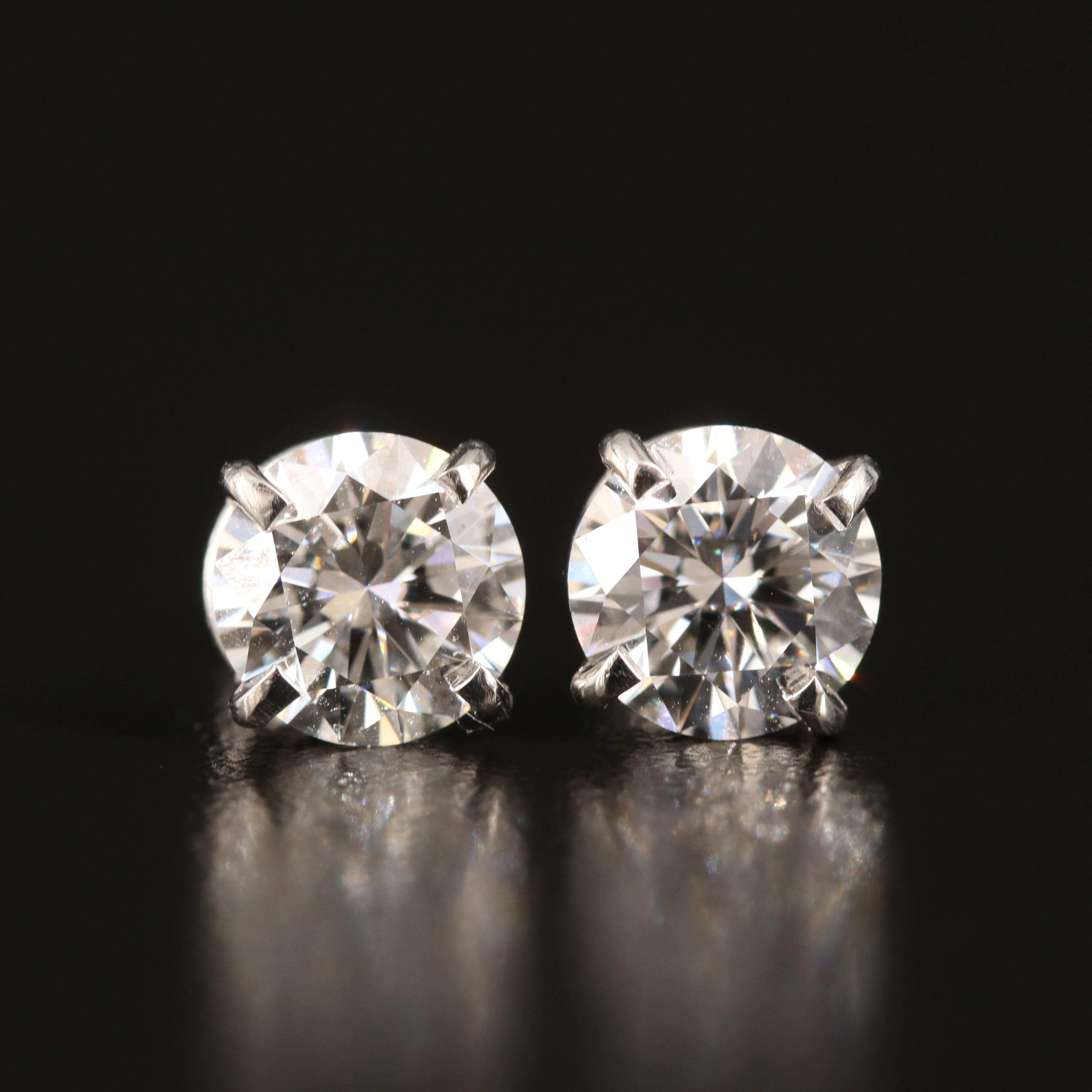 Platinum 2.40 CTW Lab Grown Diamond Stud Earrings with IGI Reports