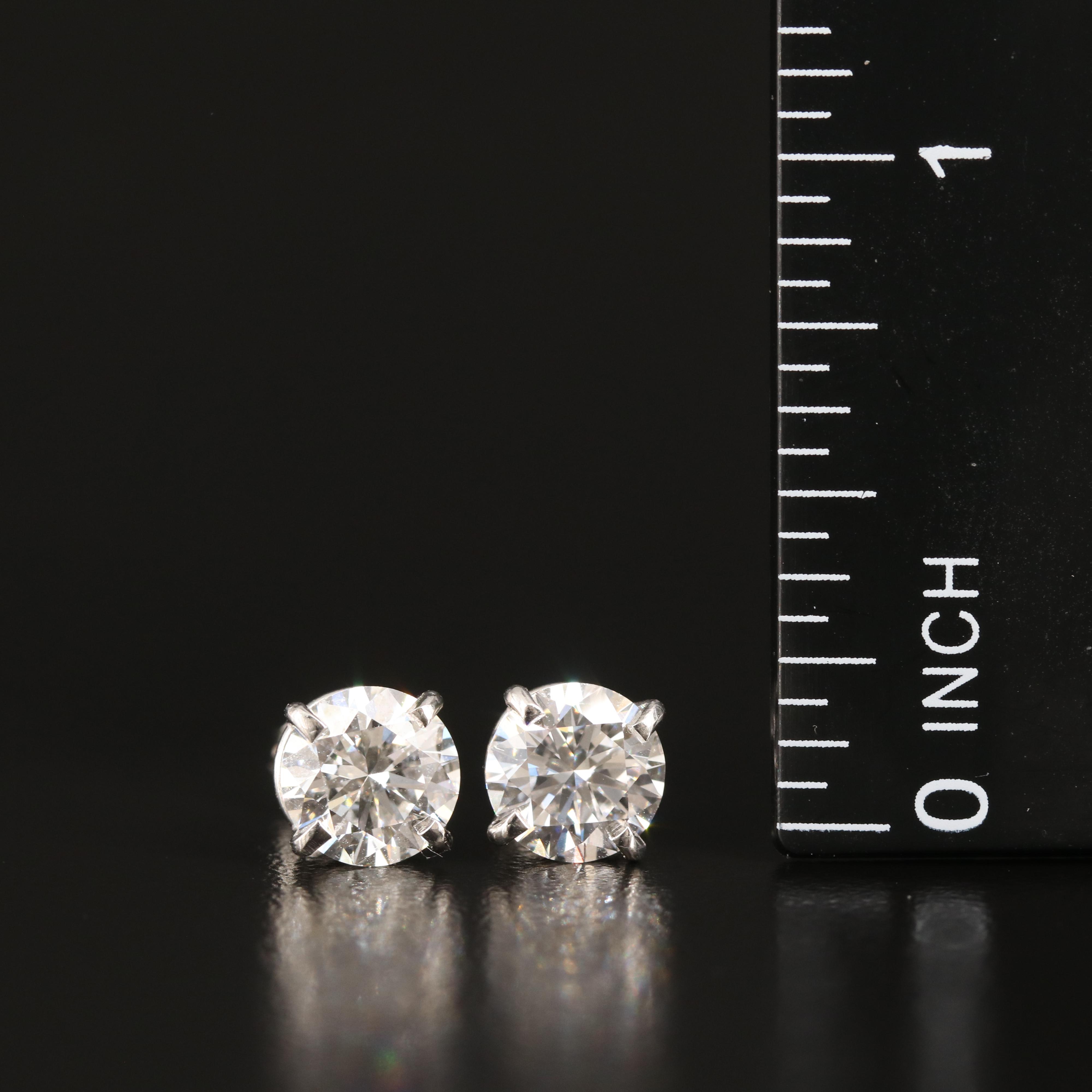 Platinum 2.40 CTW Lab Grown Diamond Stud Earrings with IGI Reports