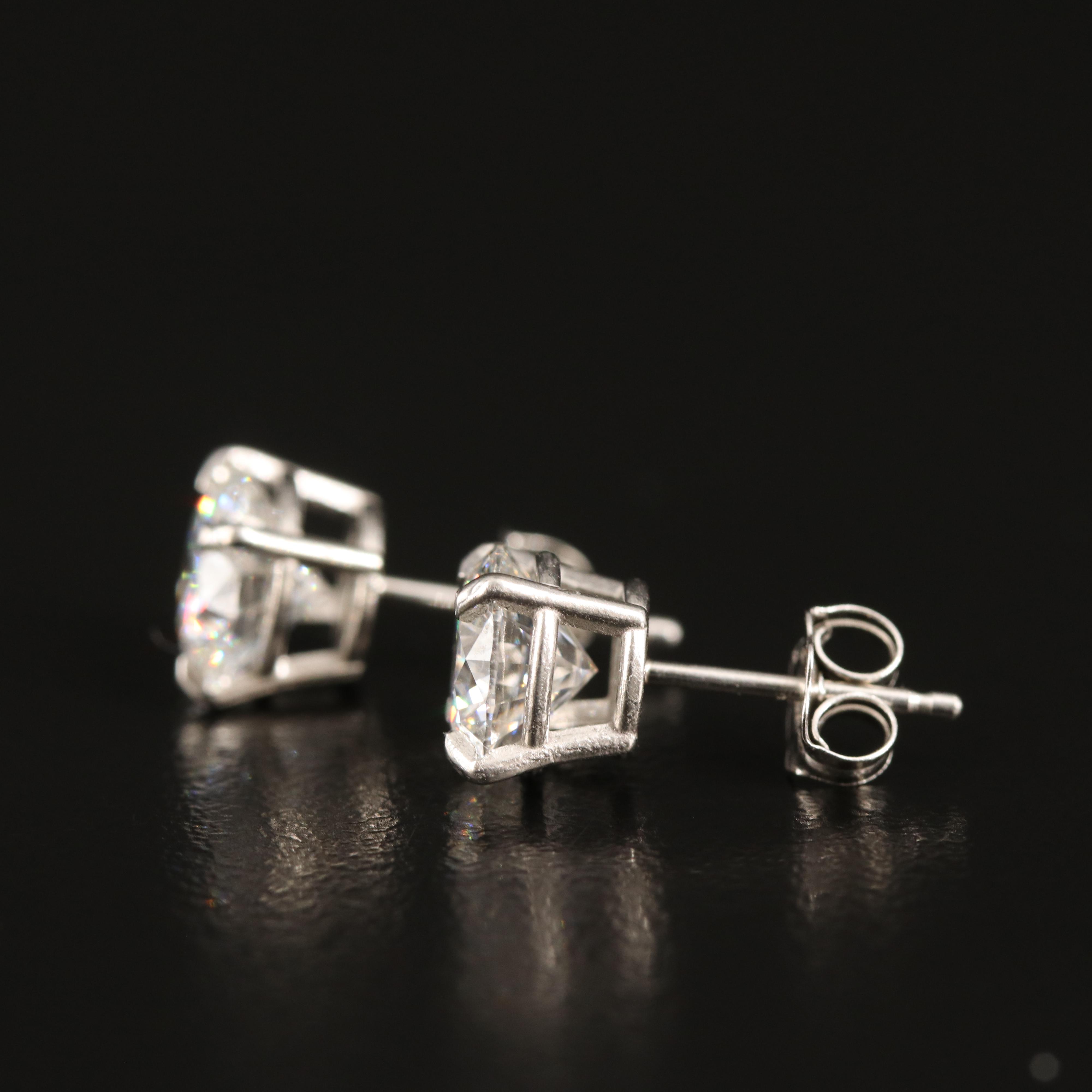 Platinum 2.40 CTW Lab Grown Diamond Stud Earrings with IGI Reports