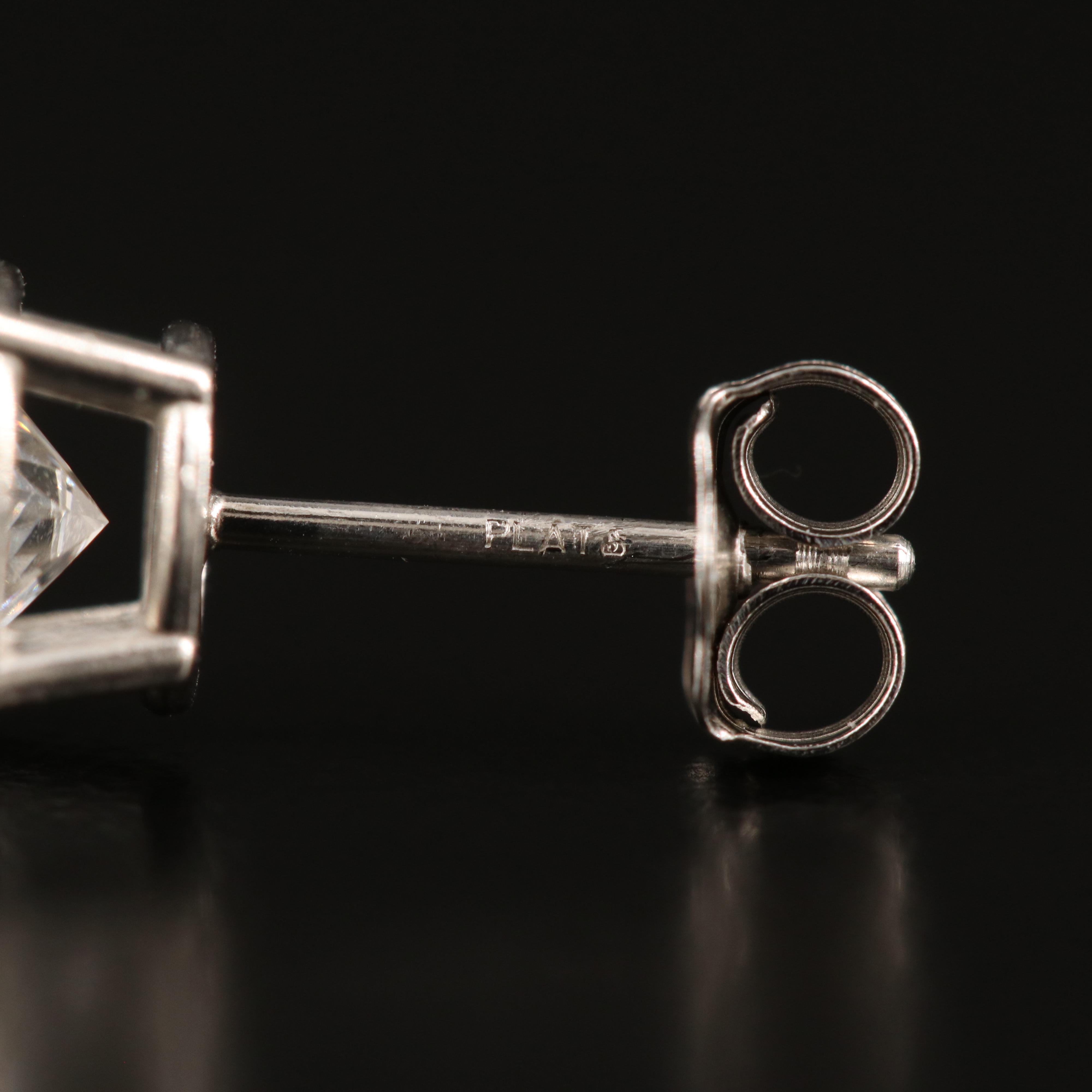 Platinum 2.40 CTW Lab Grown Diamond Stud Earrings with IGI Reports
