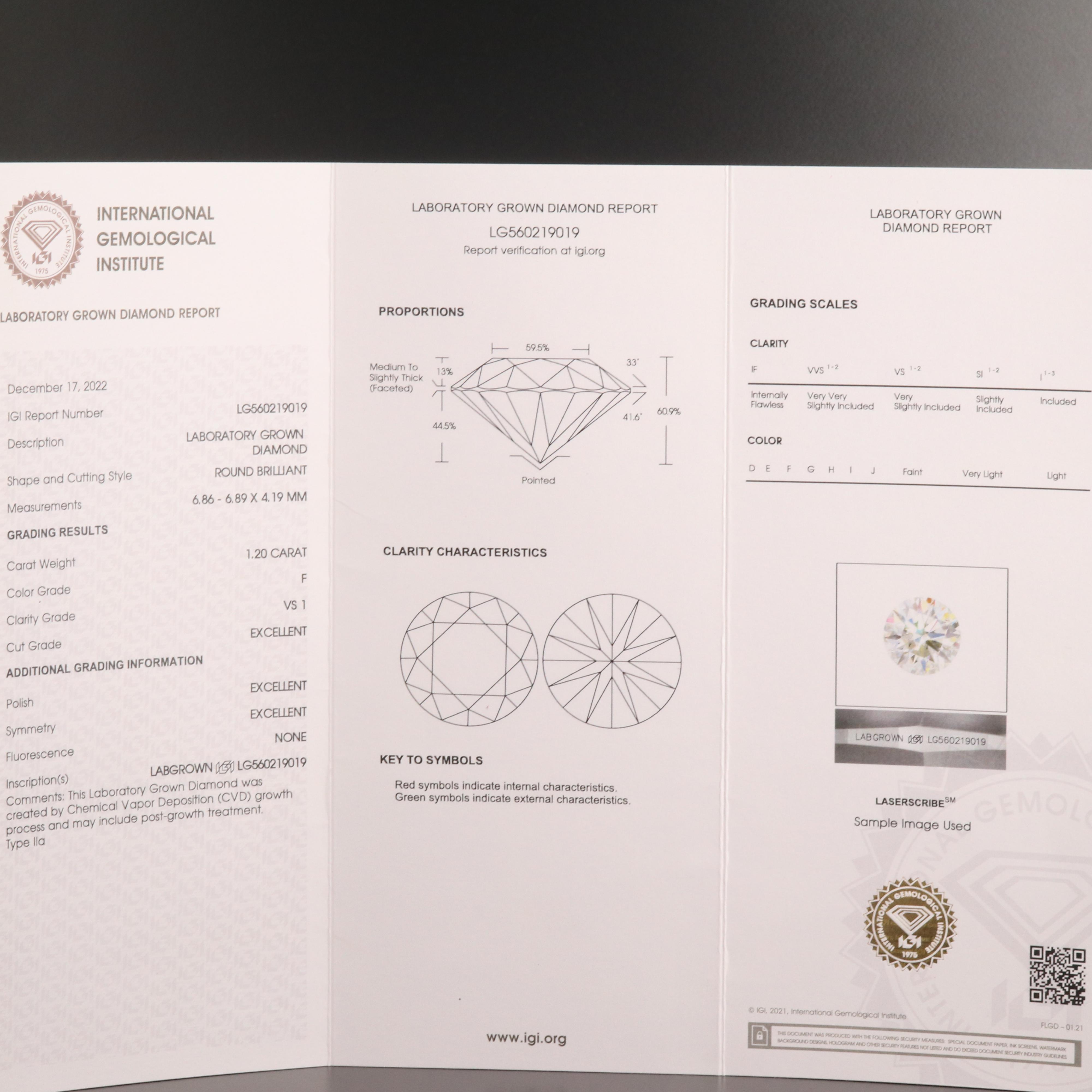 Platinum 2.40 CTW Lab Grown Diamond Stud Earrings with IGI Reports