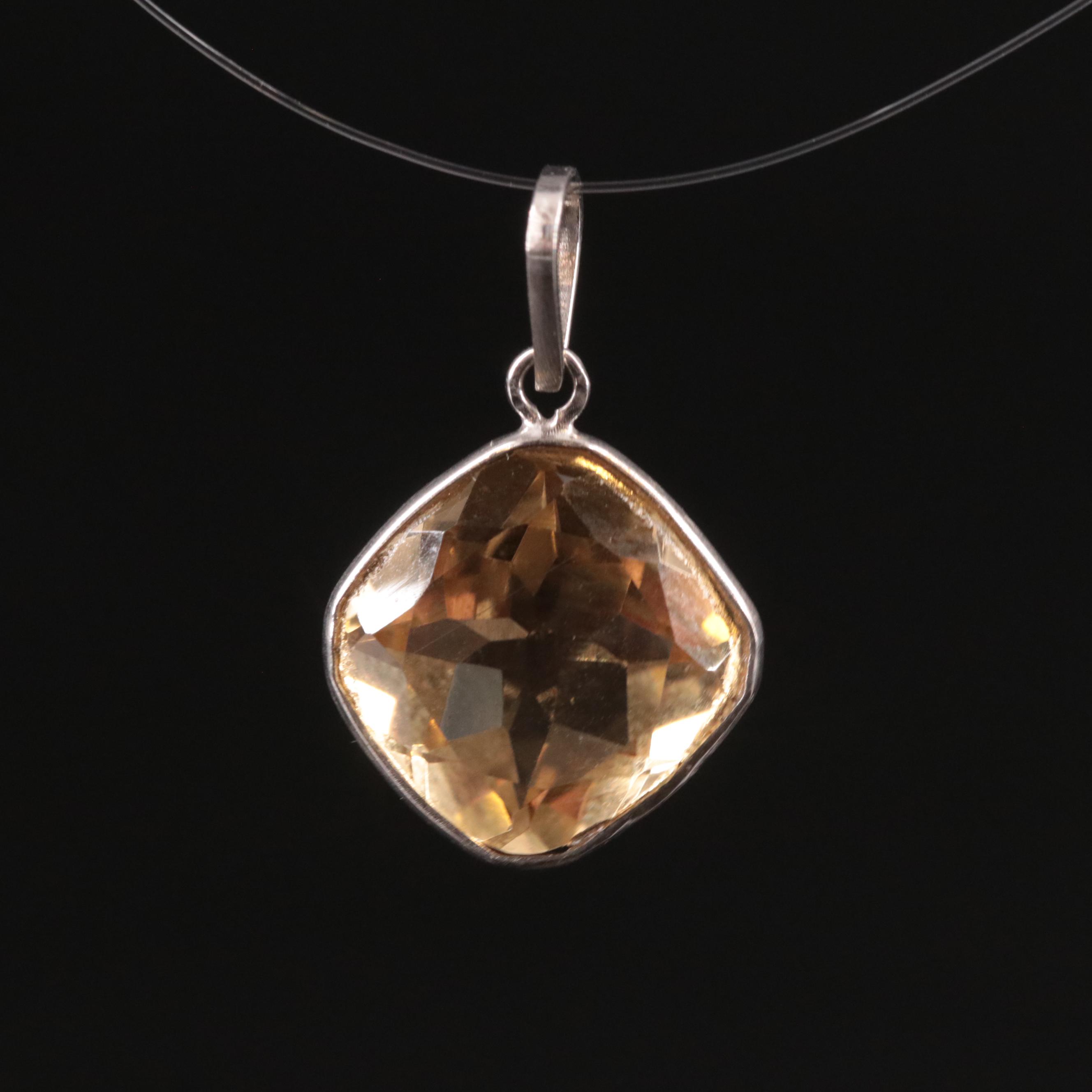 14K Citrine Pendant