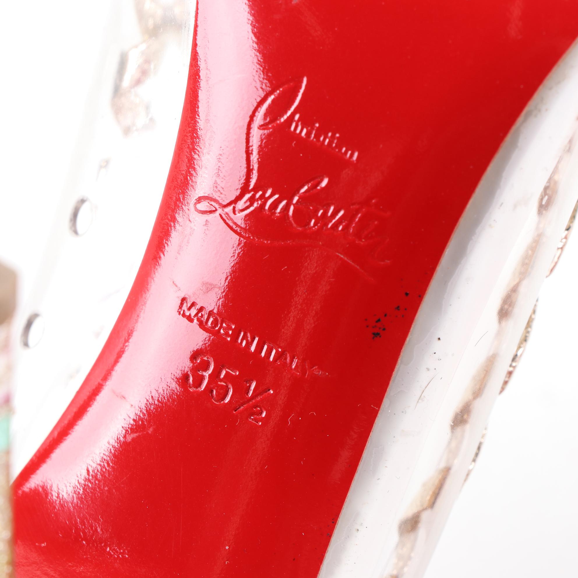 Christian Louboutin "Lisabeth" Pumps in Vinyl, Leather, and Fabric