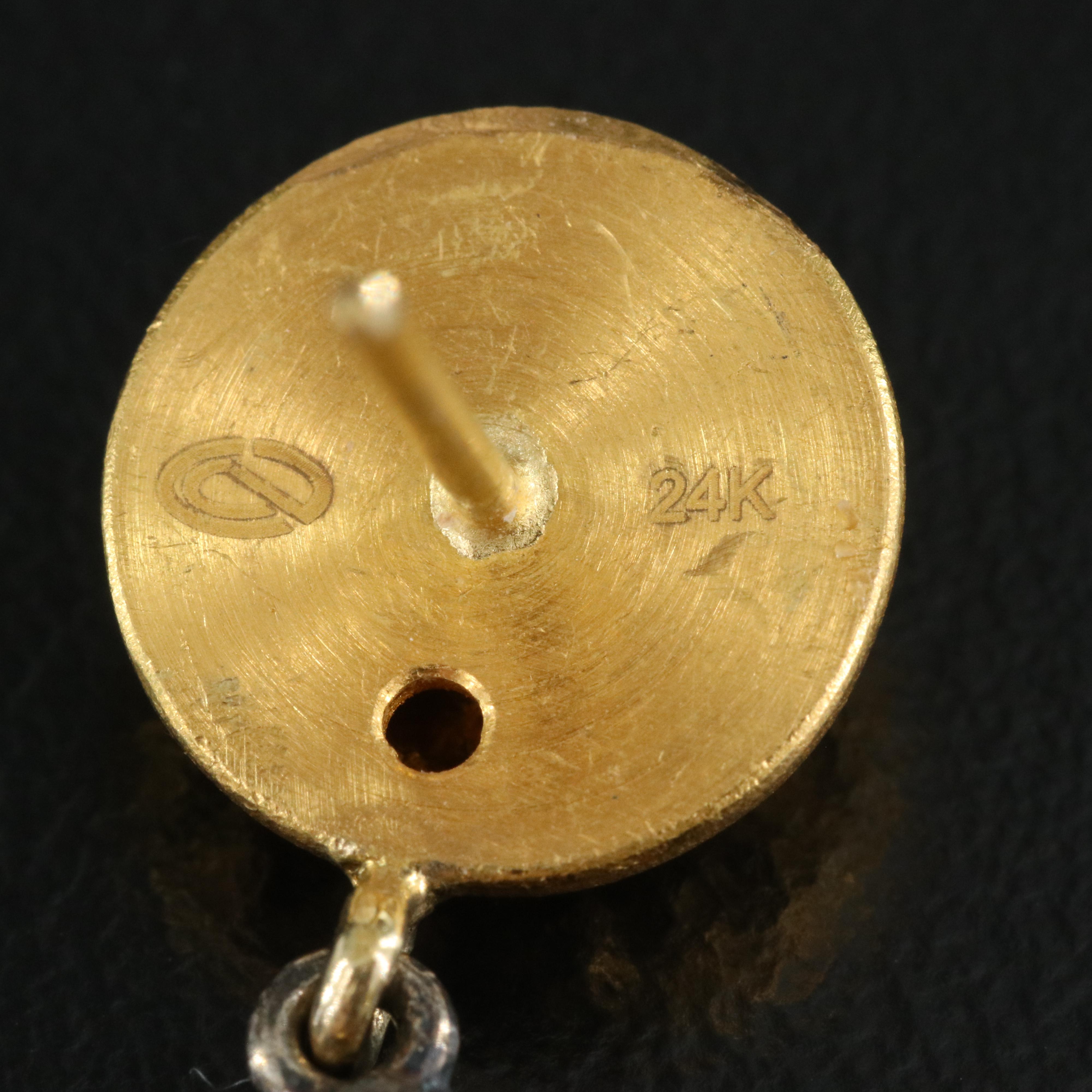 24K 1.32 CTW Diamond Earrings with Sterling Scrollwork Accents