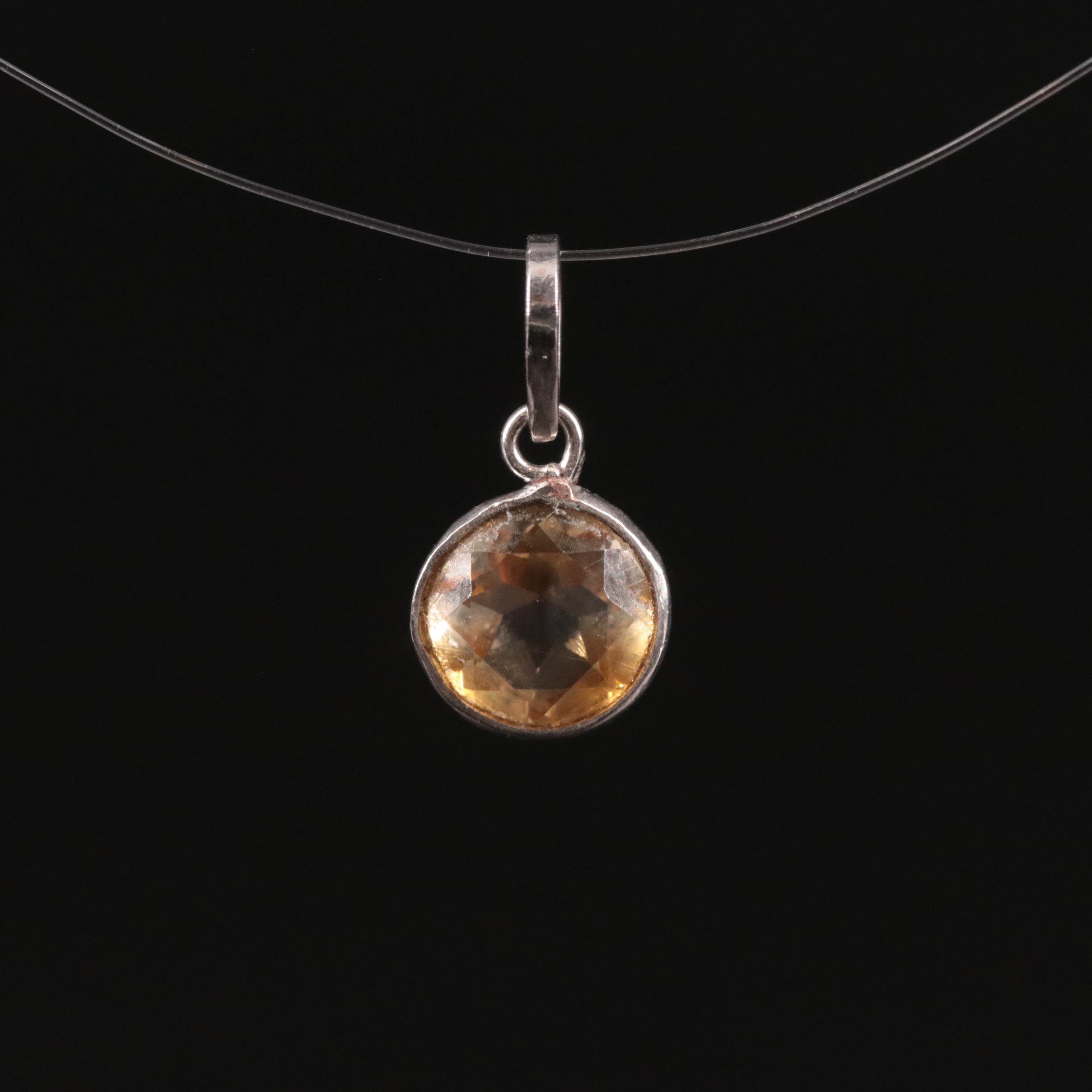 14K Citrine Pendant