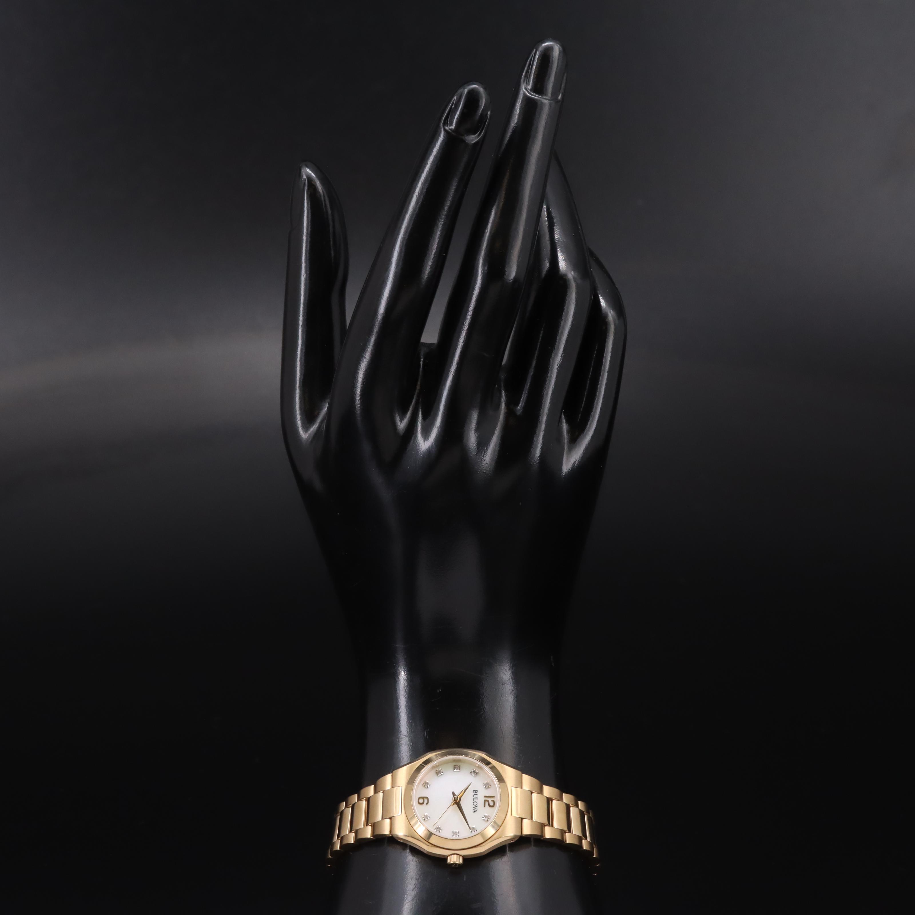 Bulova Diamond and Mother-of-Pearl Dial Watch