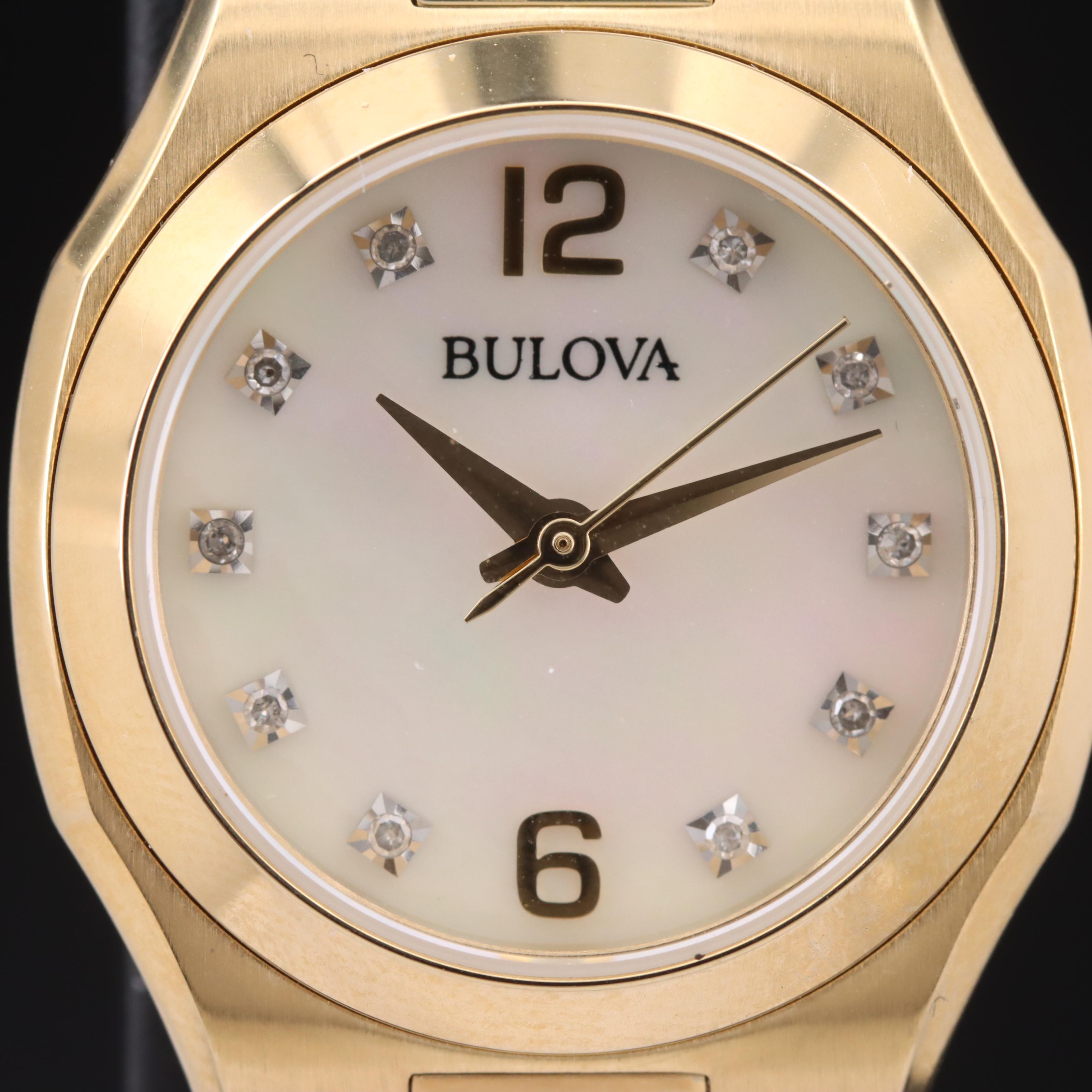 Bulova Diamond and Mother-of-Pearl Dial Watch