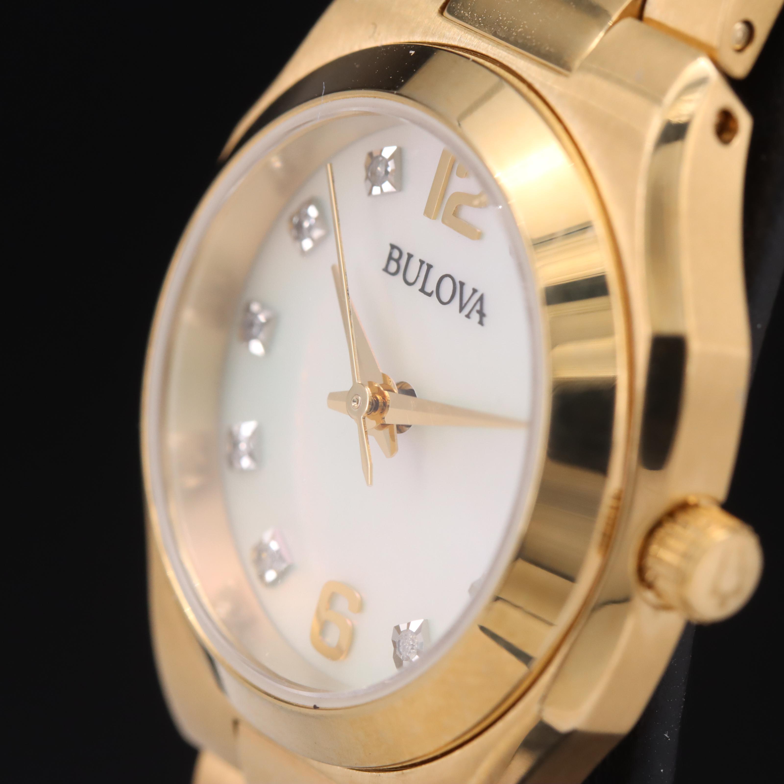 Bulova Diamond and Mother-of-Pearl Dial Watch