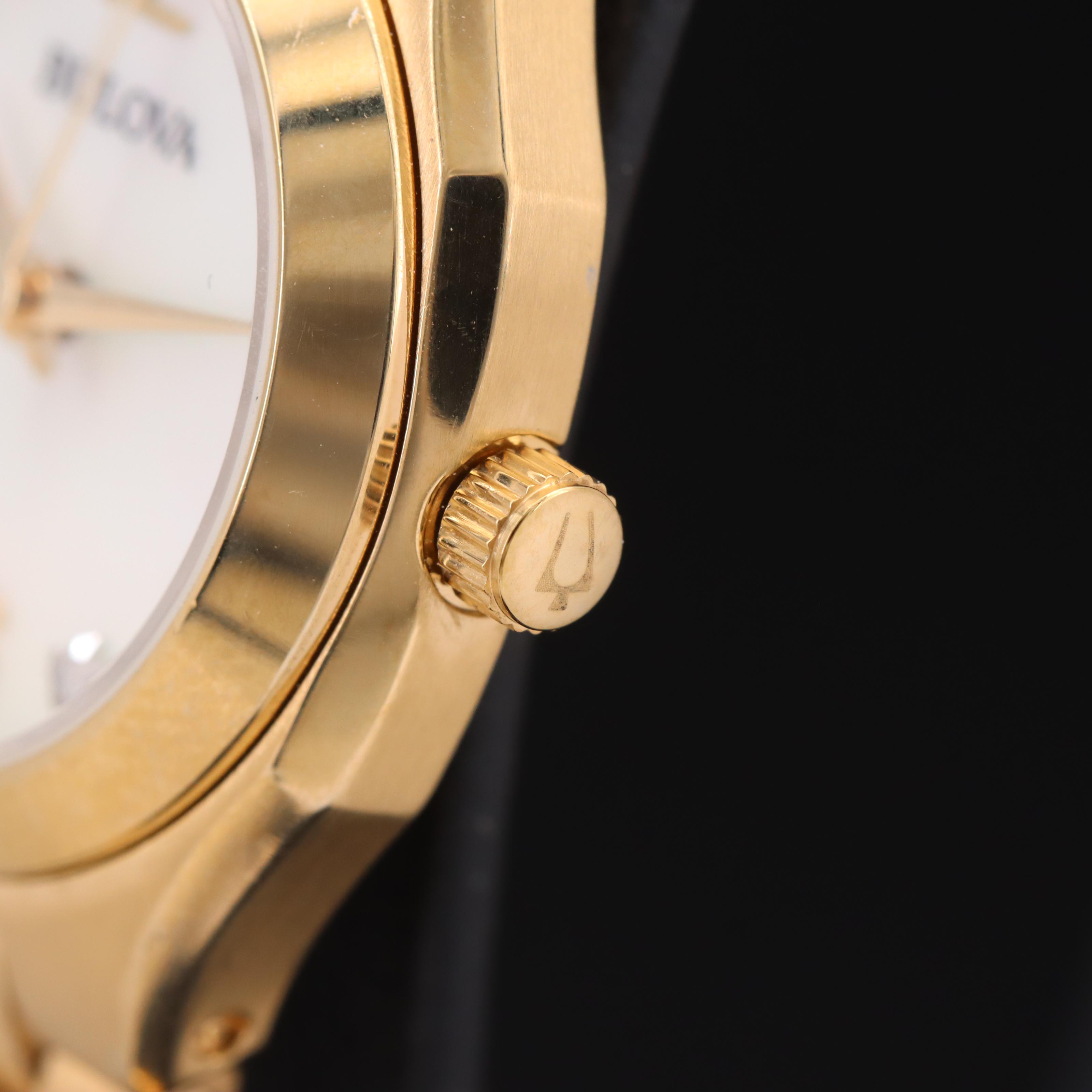 Bulova Diamond and Mother-of-Pearl Dial Watch