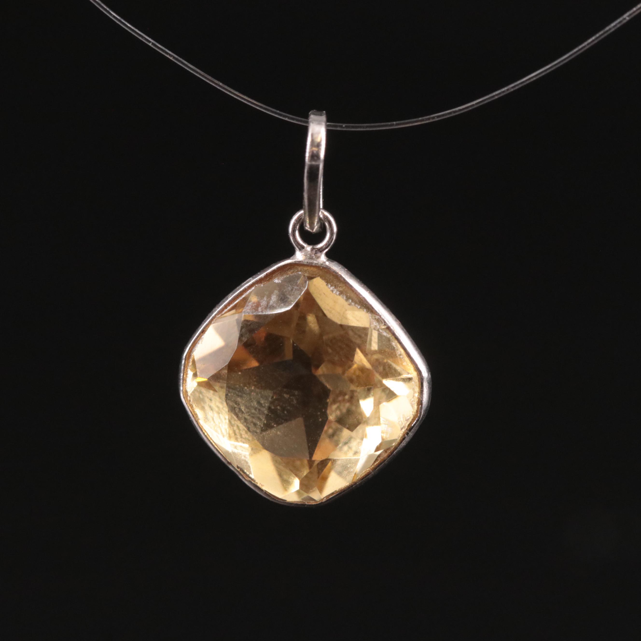 14K Citrine Pendant