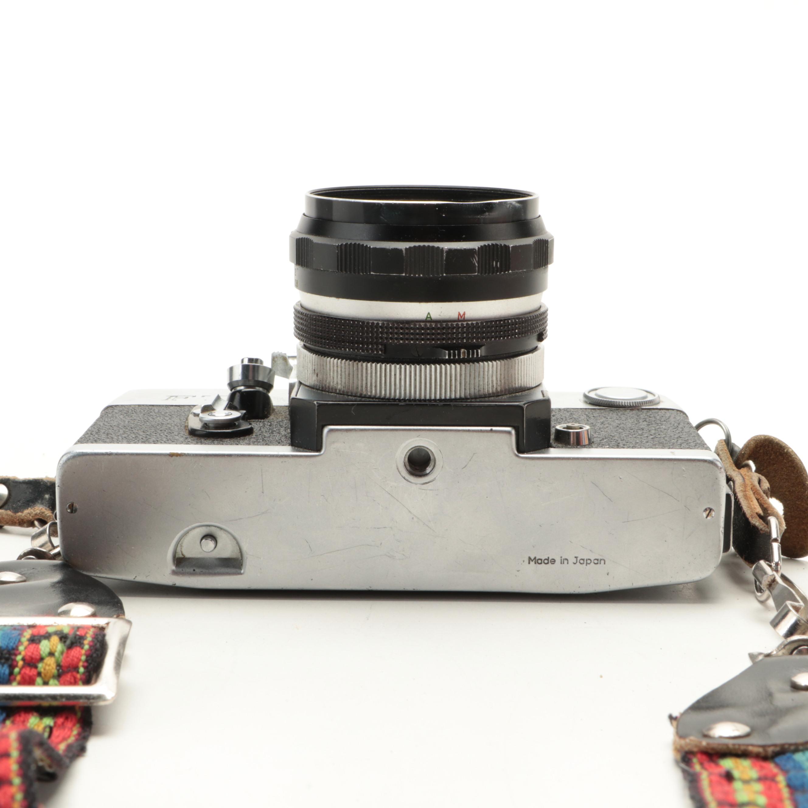 Petri 35mm Camera With Lenses, Film and Leather Case, Late 20th Century