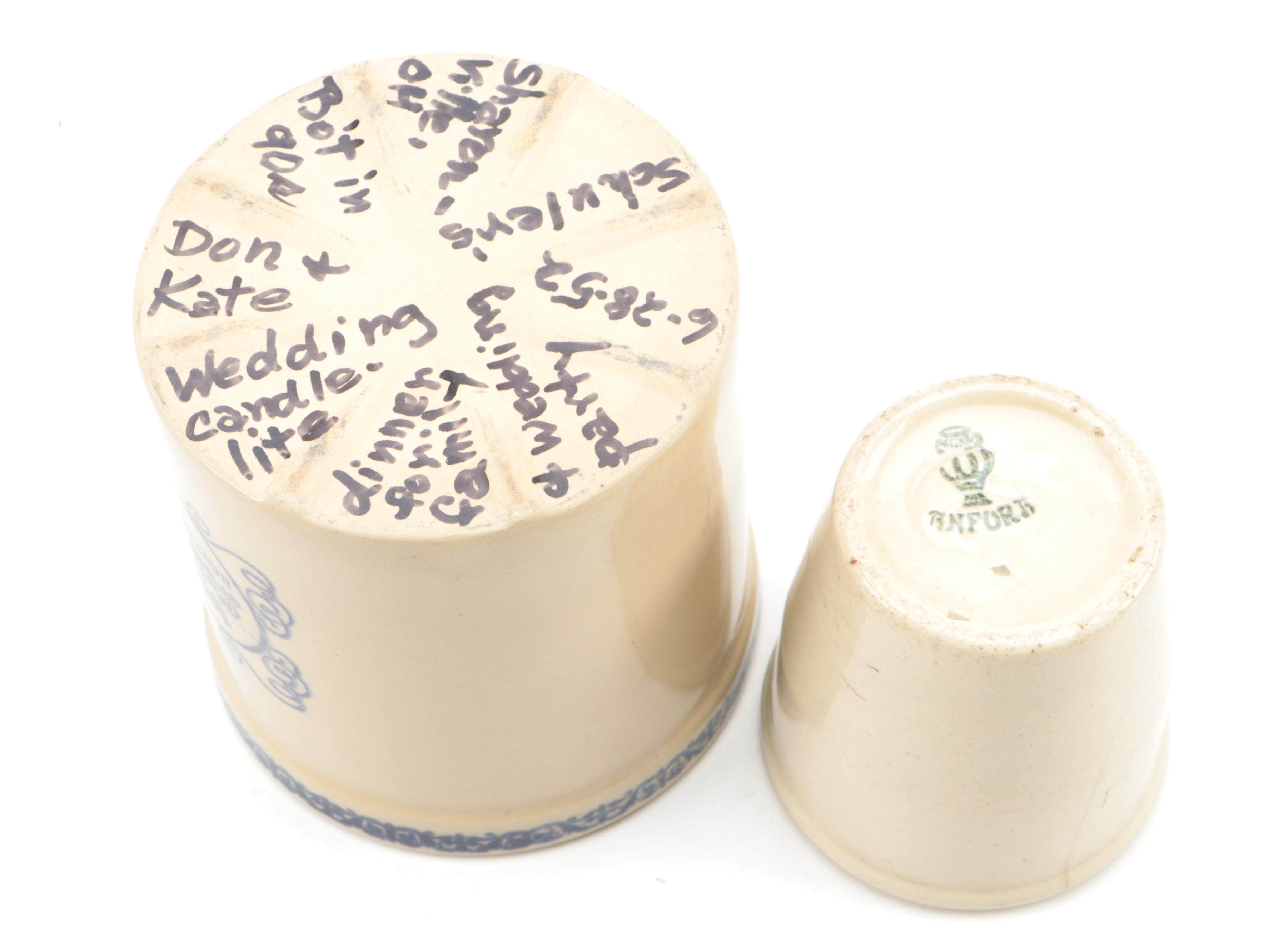 Anfora Yoghurt with Blue Glazed and Other Stoneware Crocks, 20th Century